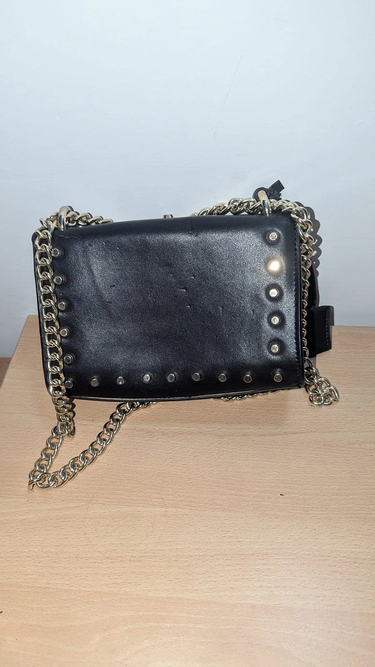 Black studded chain shoulder bag, photo 3