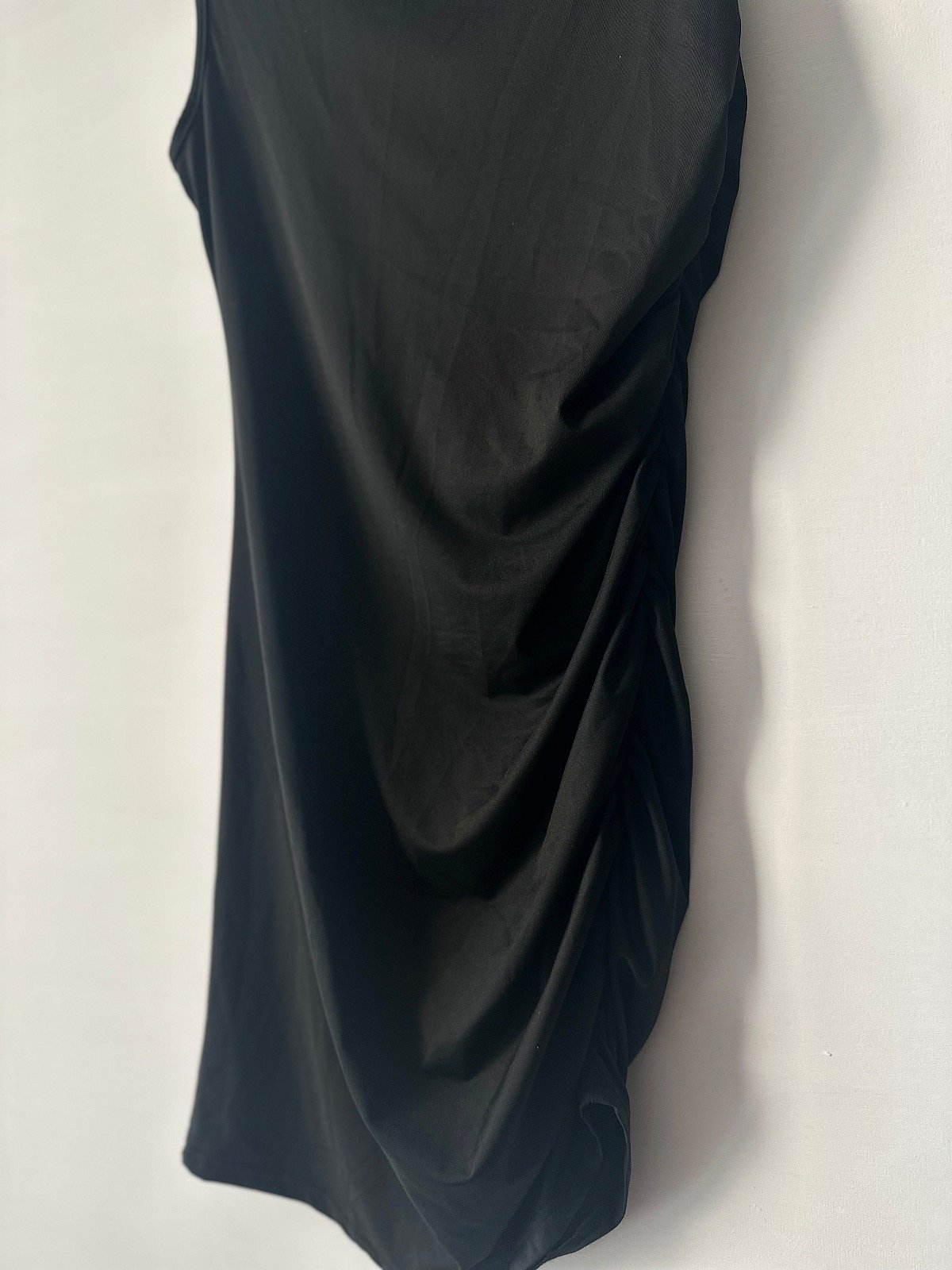Black ruched mini dress, photo 2