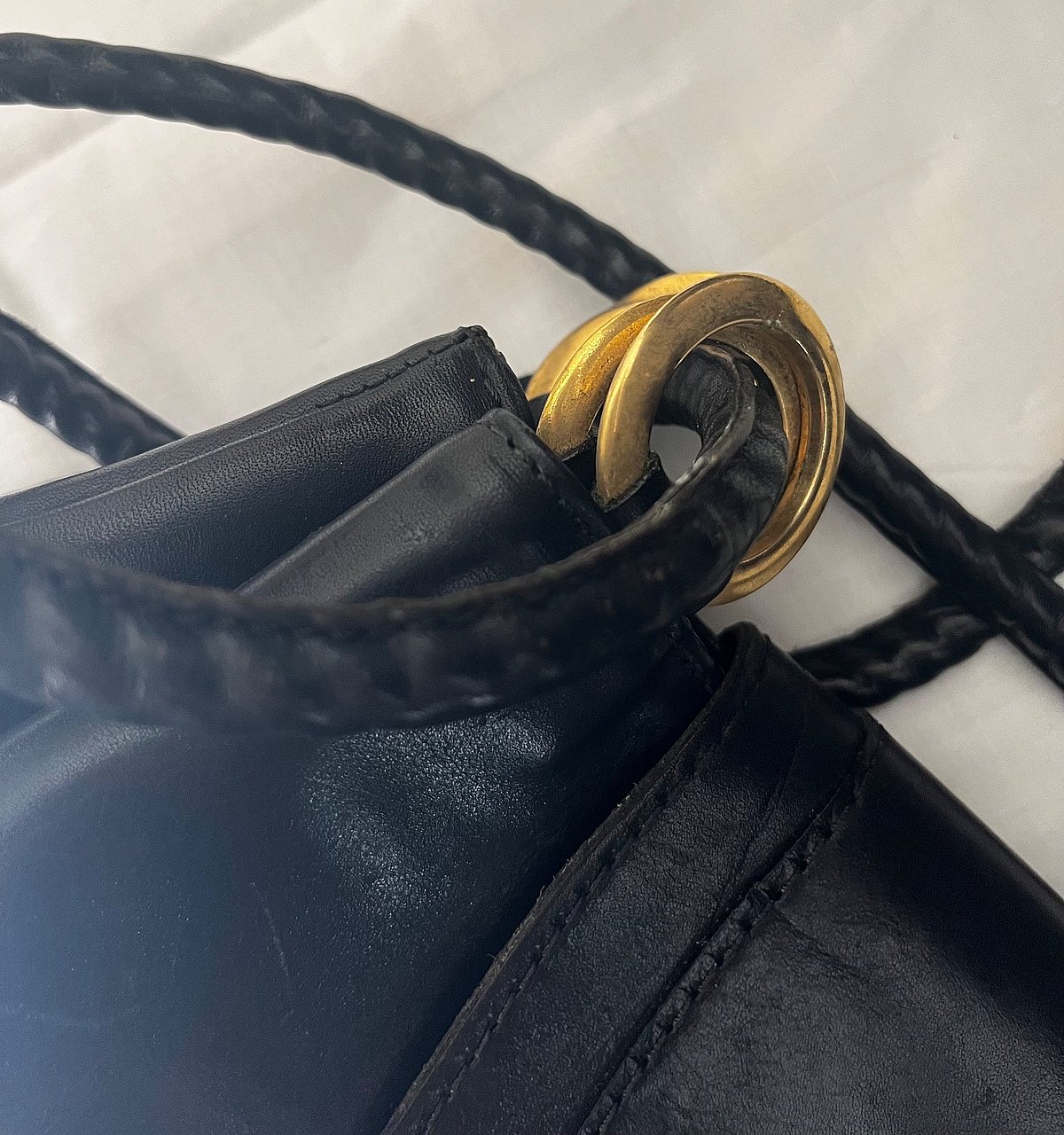 Bolso de hombro clásico de piel negra, foto 3