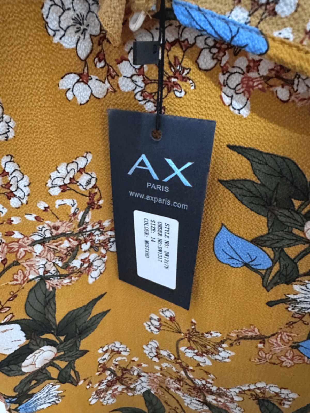 Floral High Neck Mustard Blouse, photo 4