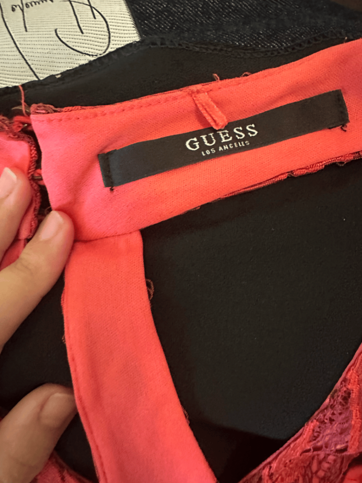Guess Halterneck Lace Peplum Top, photo 3