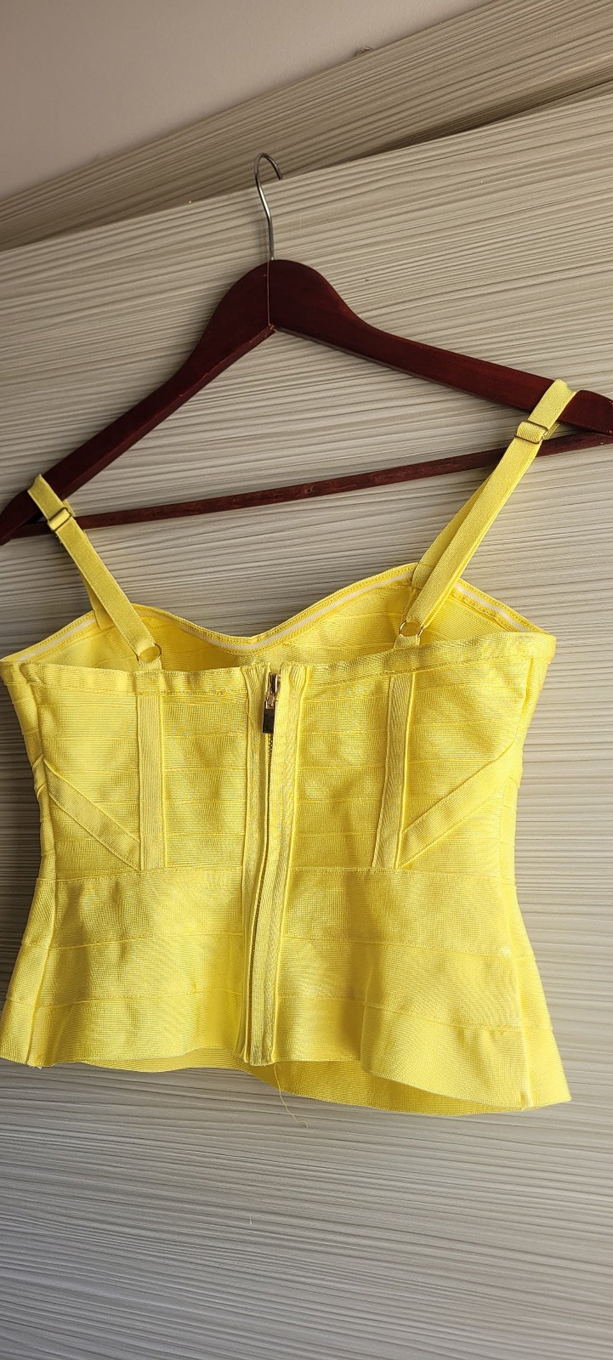 Yellow bandage corset crop top, photo 2