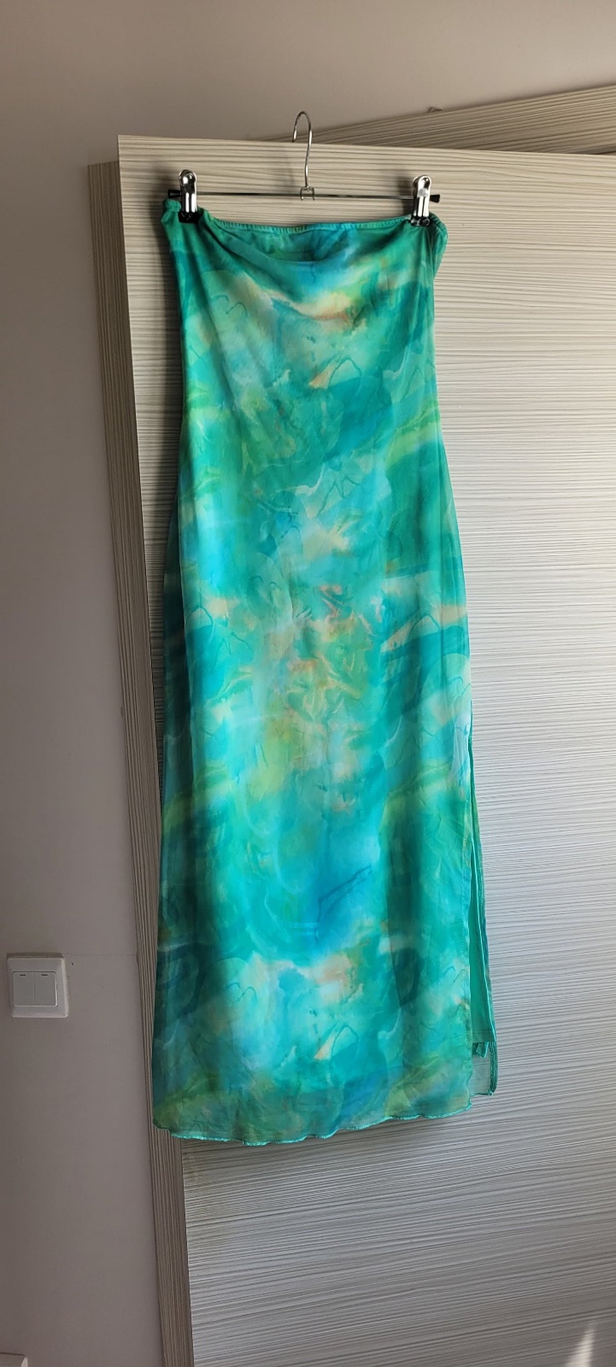 Green watercolour print midi dress, photo 3