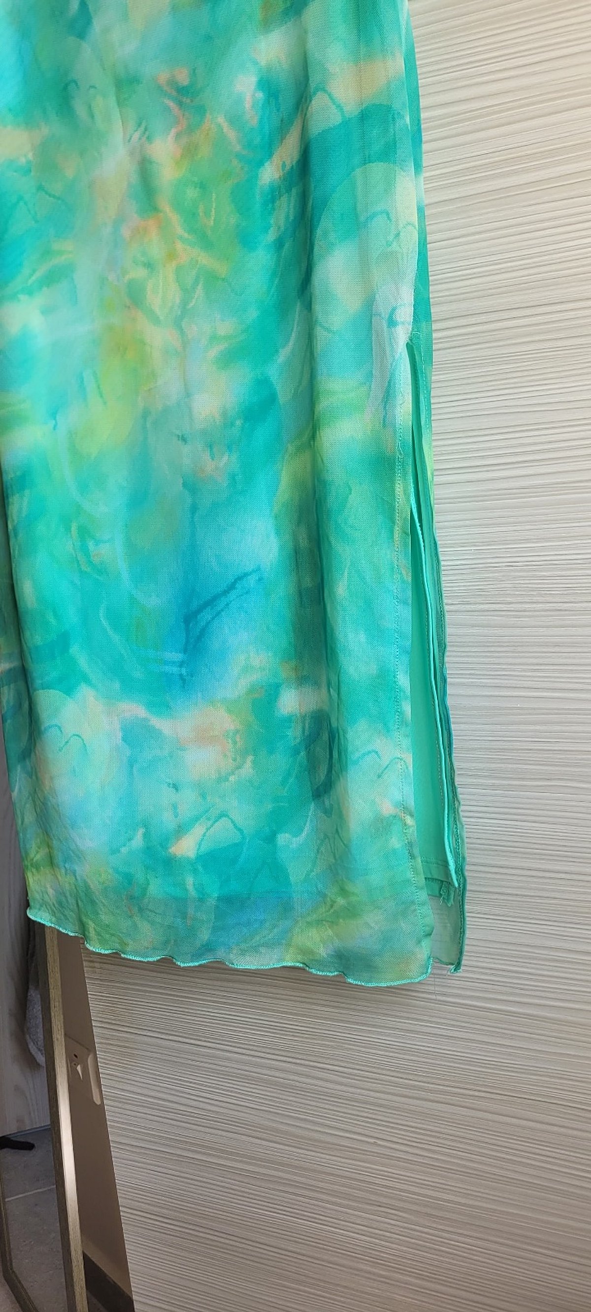 Green watercolour print midi dress, photo 2
