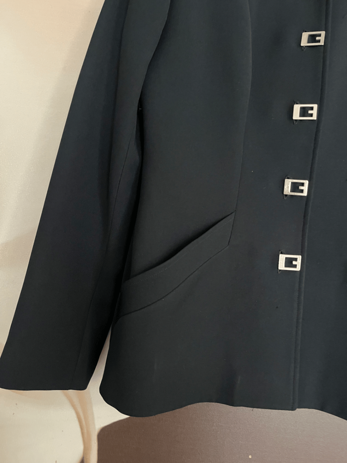 Black Tailored Button Front Jacket, photo 3