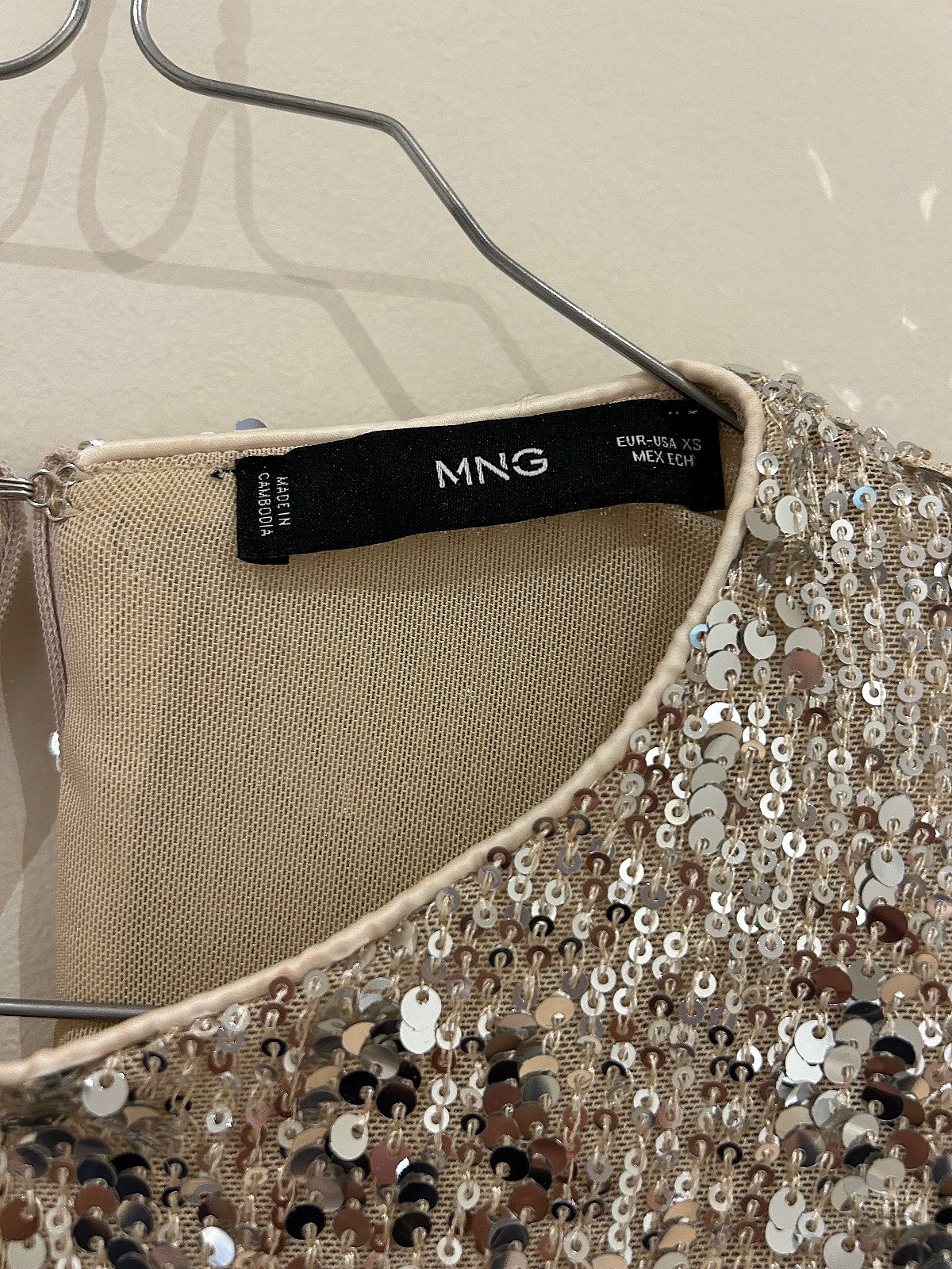 MNG Gold Sequin Long-Sleeve Top, photo 3