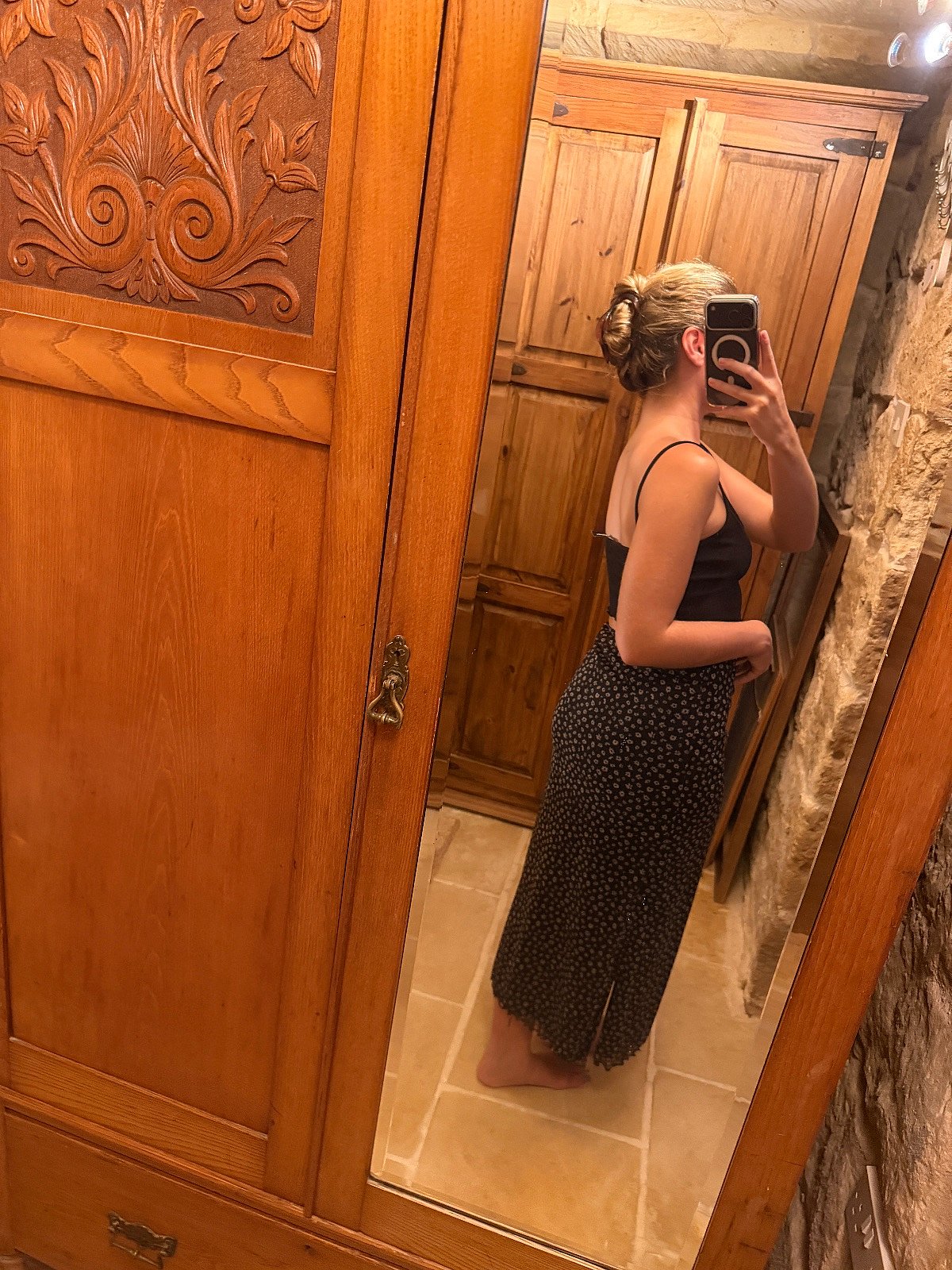 Urban Outfitters Black floral midi skirt, photo 5