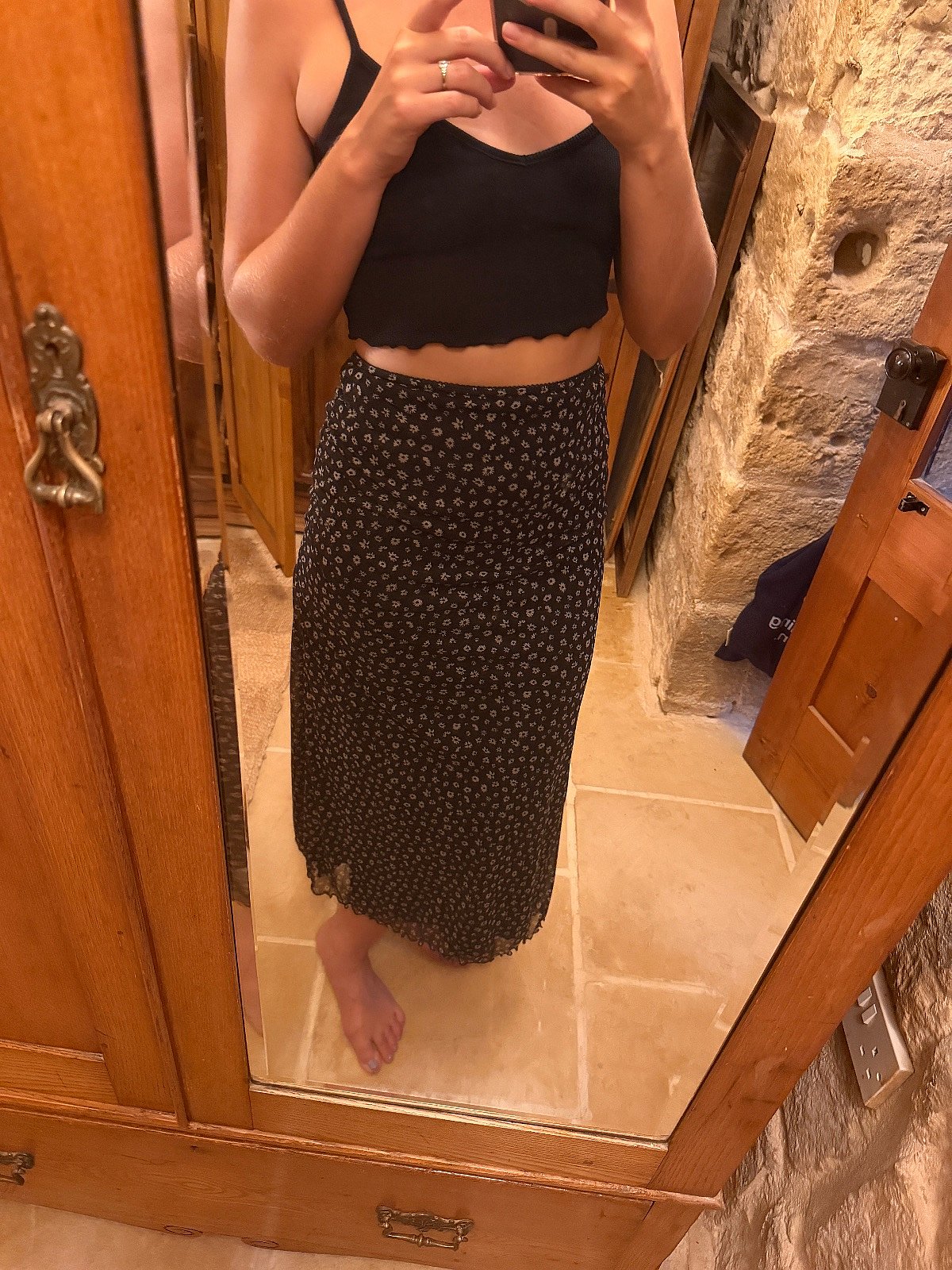 Urban Outfitters Black floral midi skirt, photo 6