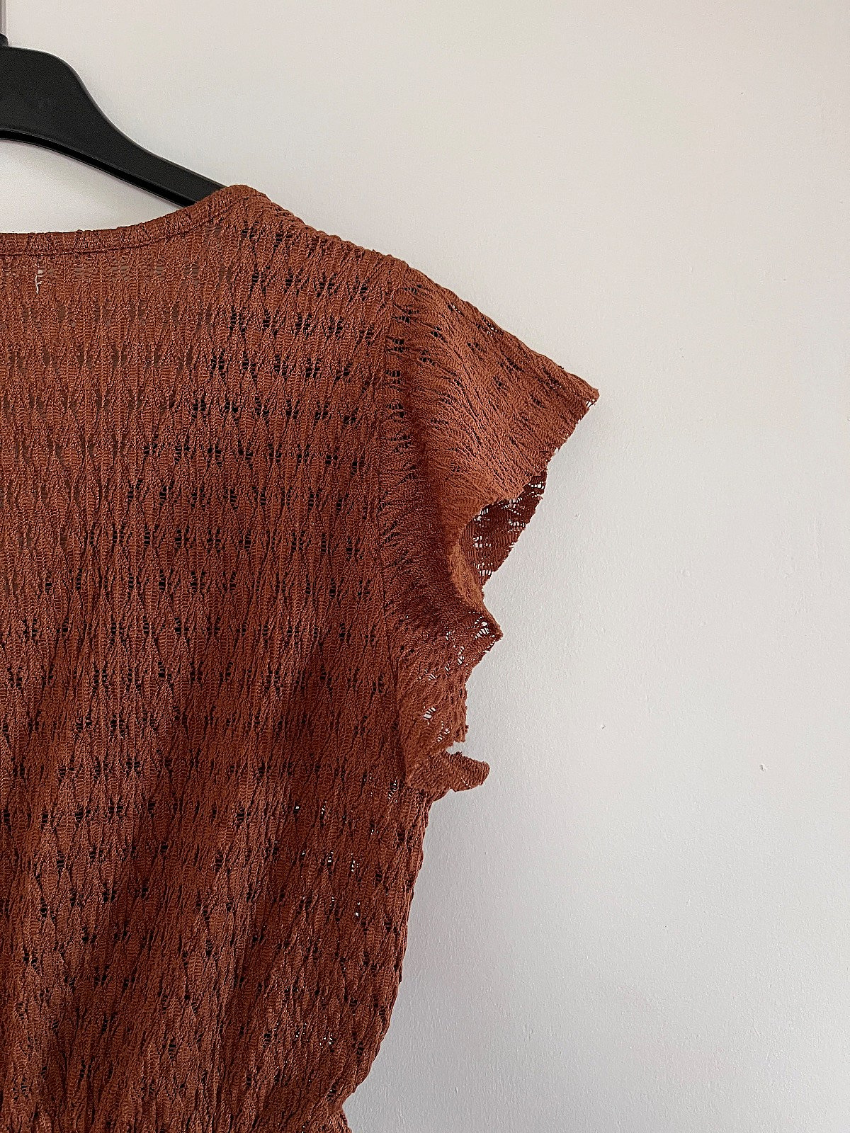 Brown Textured Wrap Top - photo 4