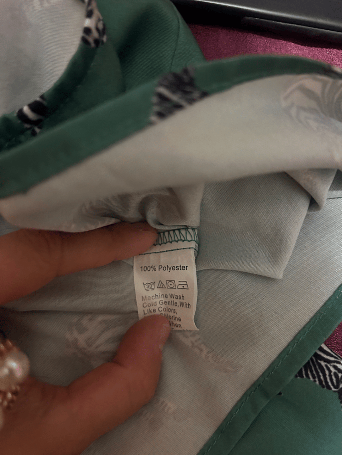Green Zebra Print Button Shirt - photo 2