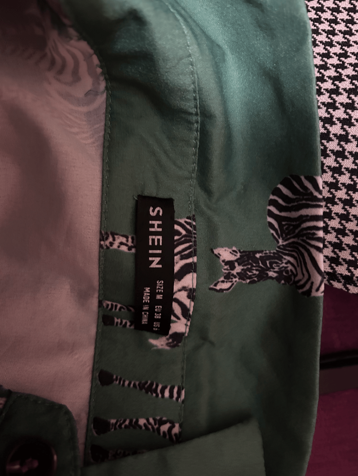 Green Zebra Print Button Shirt - photo 3