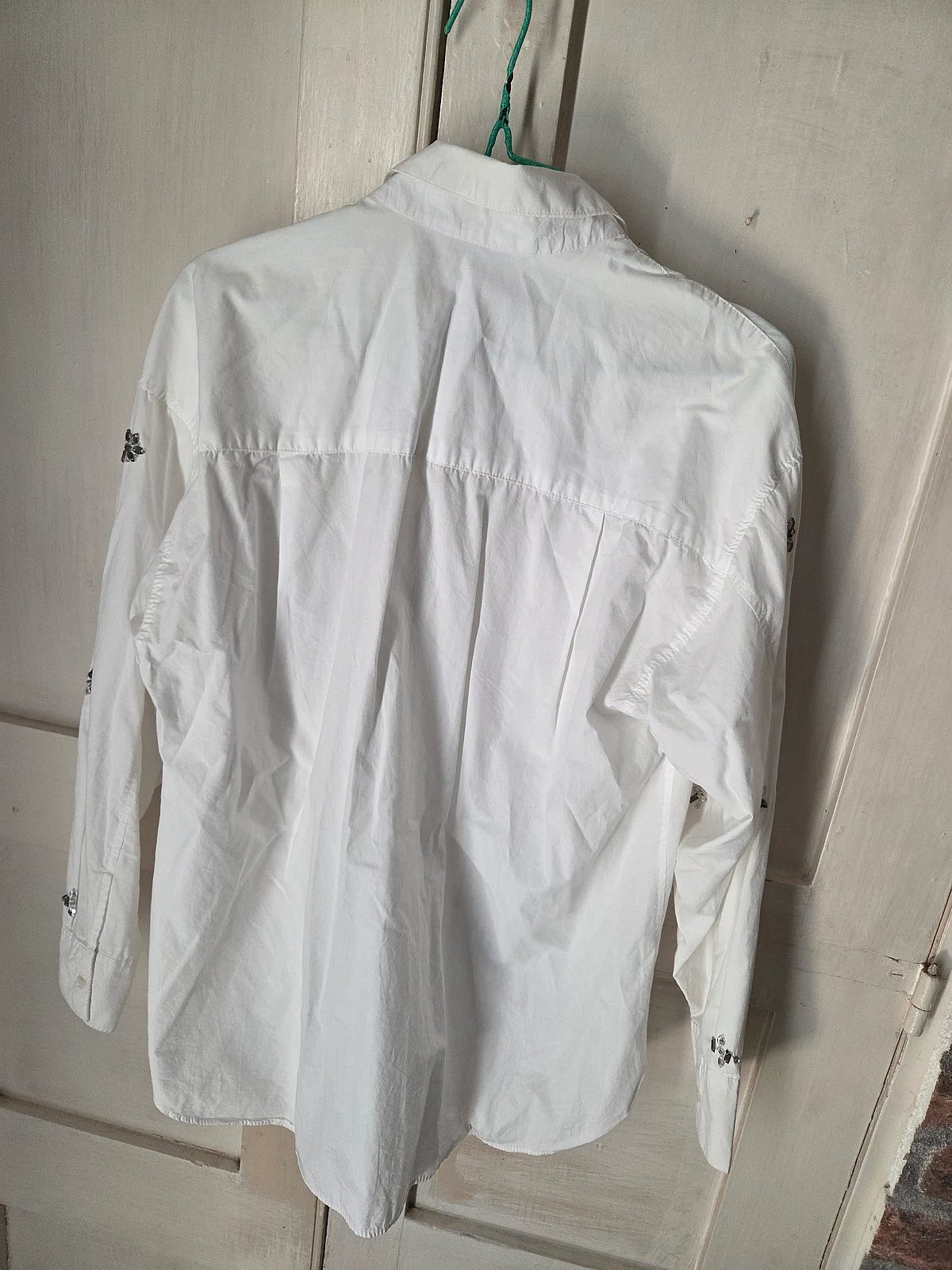 Stradivarius Embellished White Cotton Shirt, photo 3
