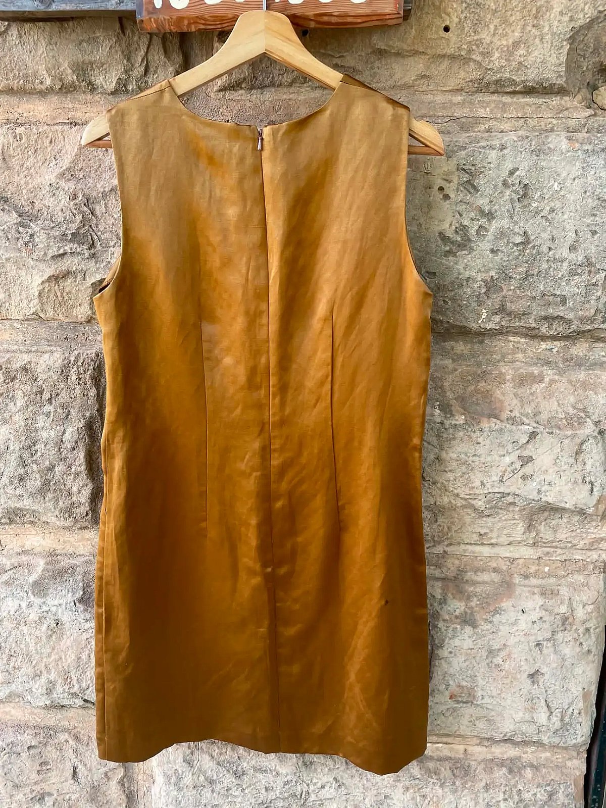 DKNY Sleeveless Shimmering Gold Mini Dress, photo 3