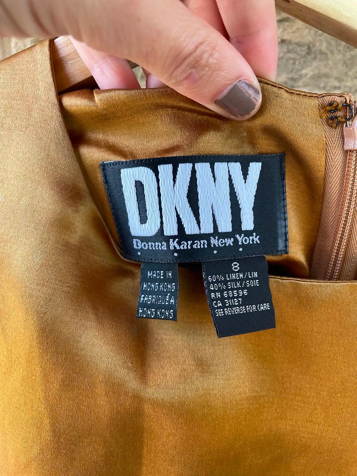 DKNY Sleeveless Shimmering Gold Mini Dress, photo 5