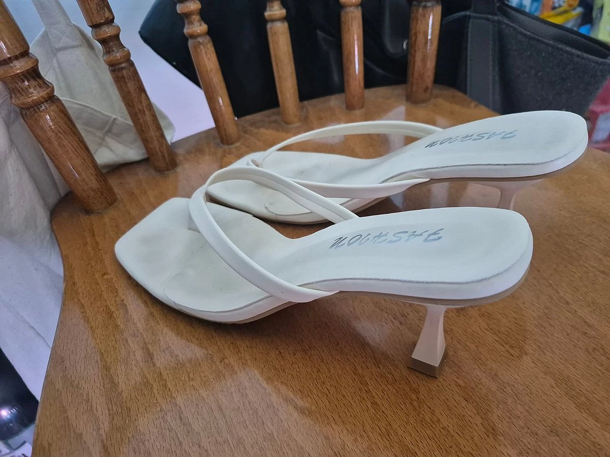 Cream Square Toe Sandals, photo 2