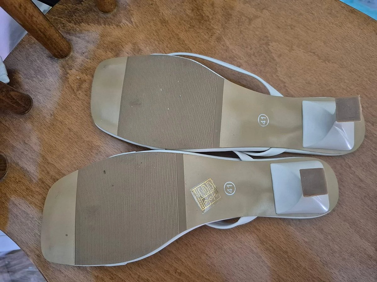 Cream Square Toe Sandals, photo 4