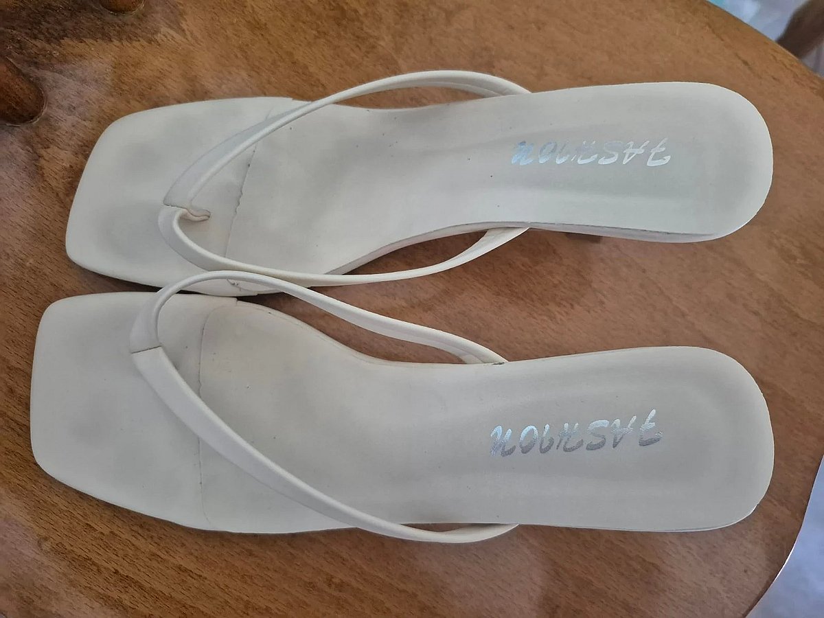 Cream Square Toe Sandals, photo 3