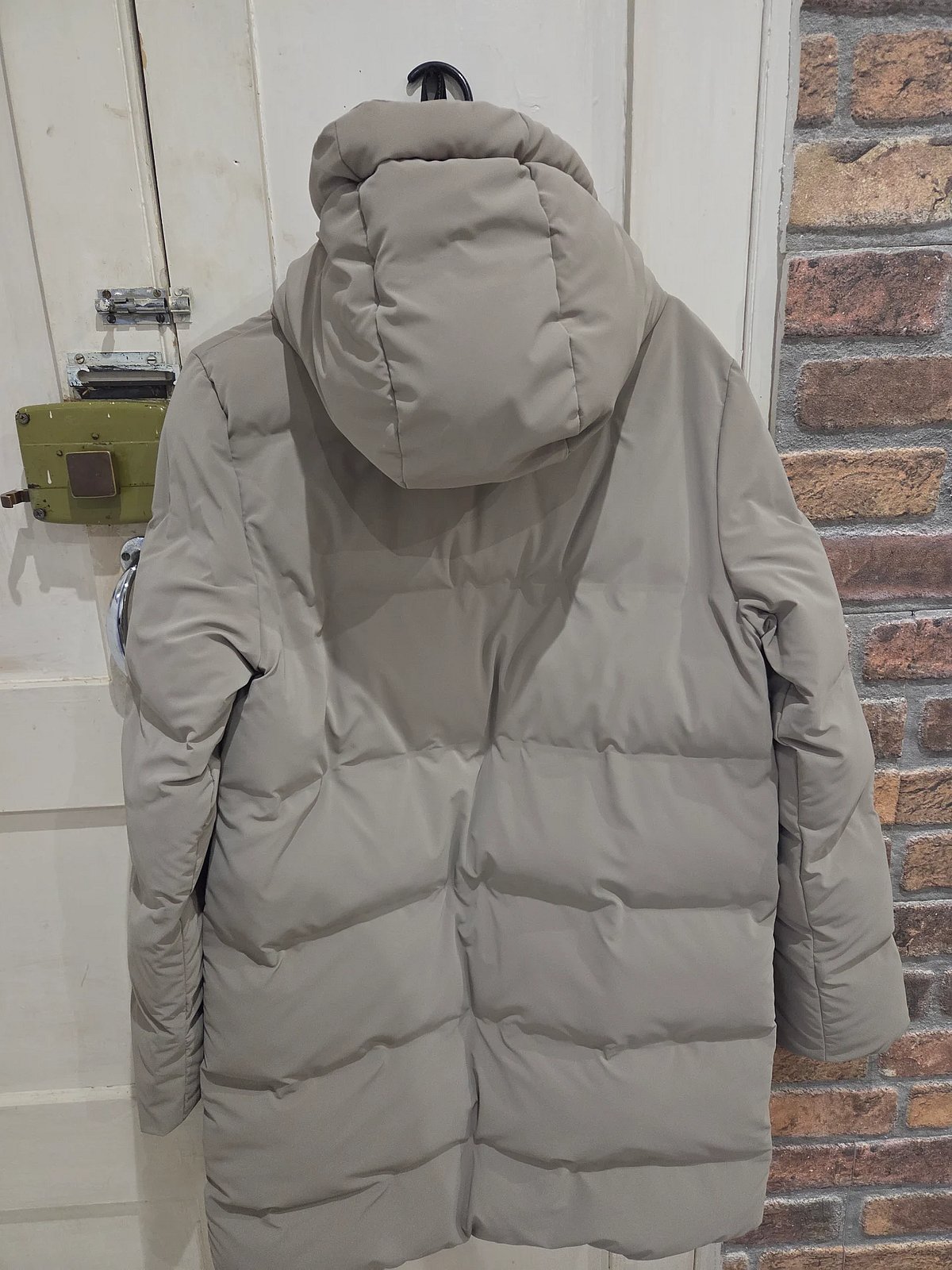 Zara hooded puffer coat beige, photo 5