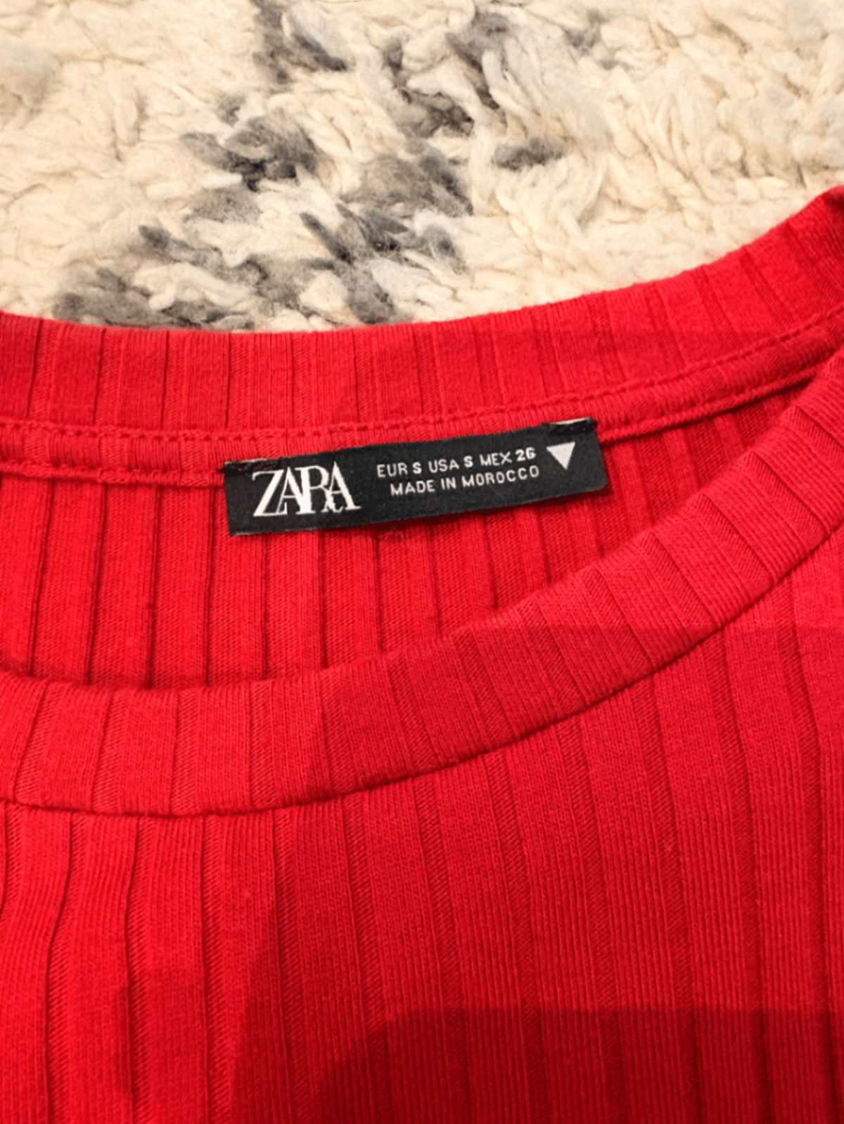 Red Ribbed Crew Neck Dress - photo 3