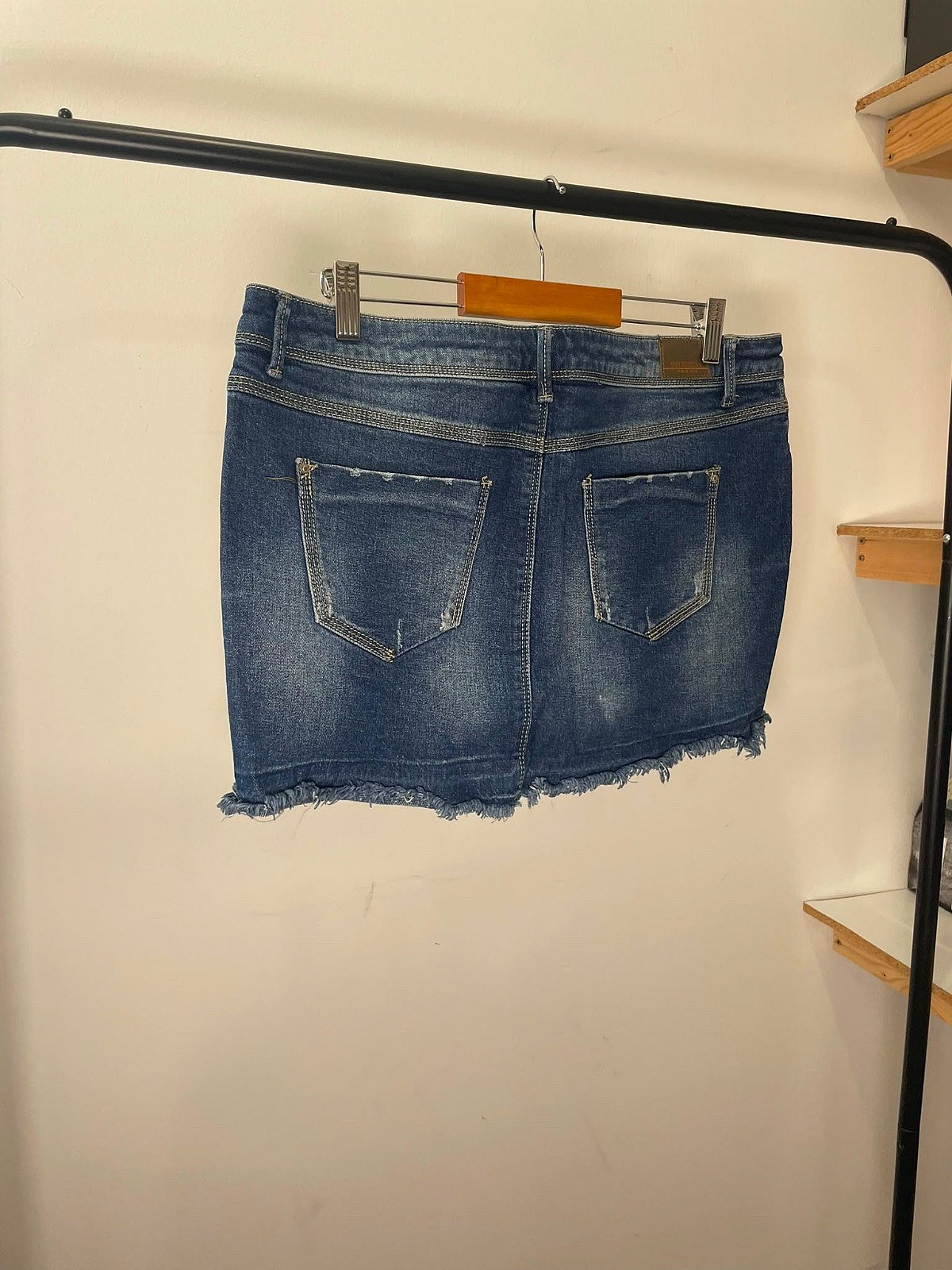 Denim frayed mini skirt, photo 2
