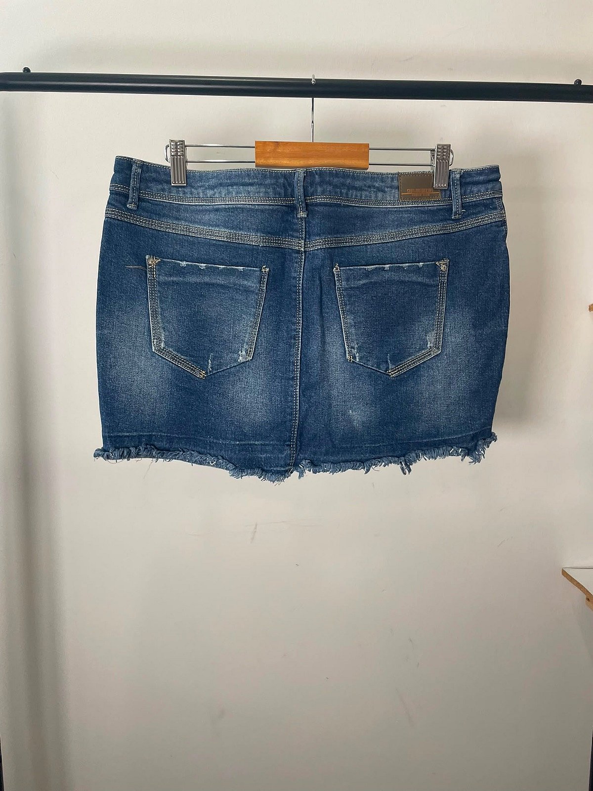 Denim frayed mini skirt, photo 3