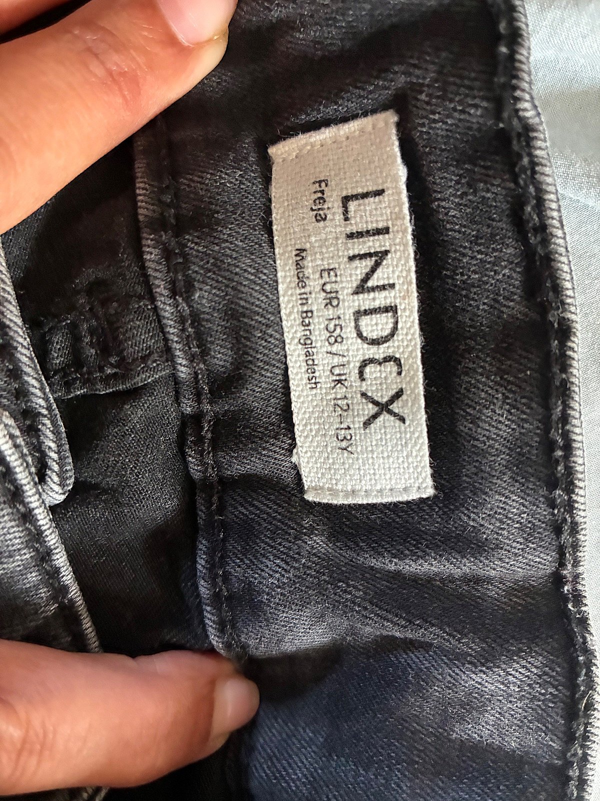 Girls black cargo denim jeans, photo 2