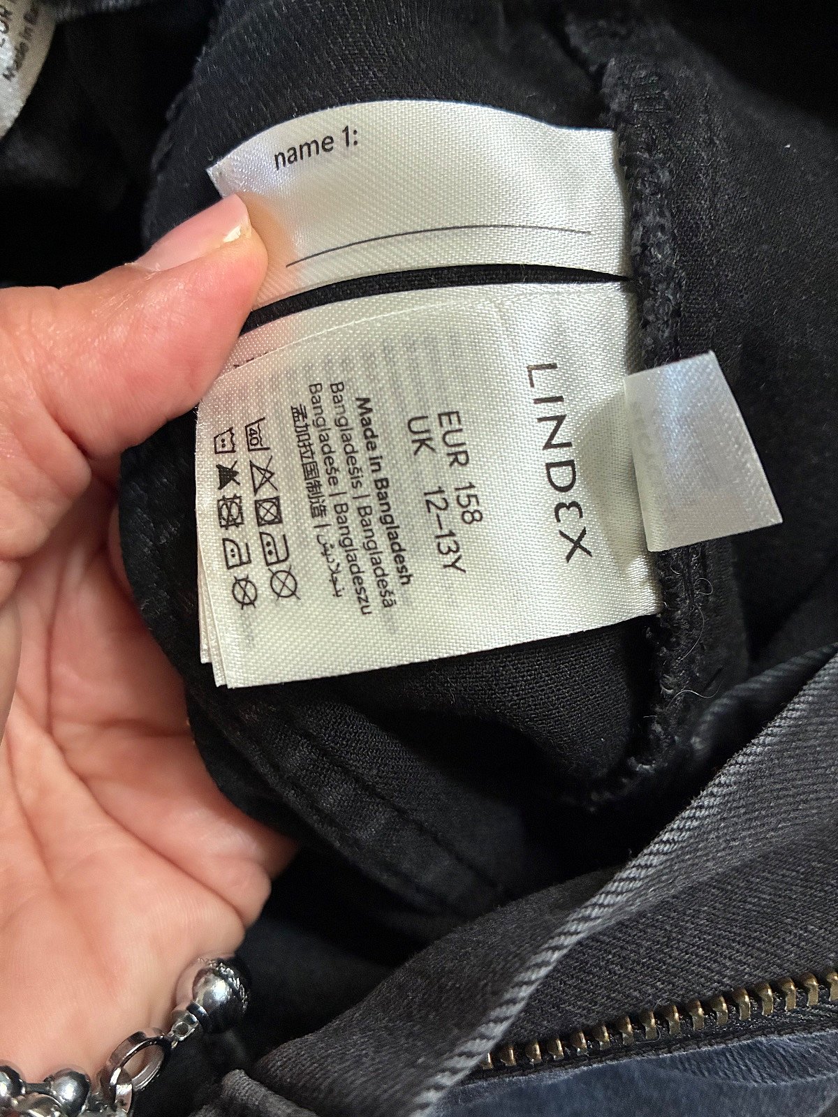 Girls black cargo denim jeans, photo 3
