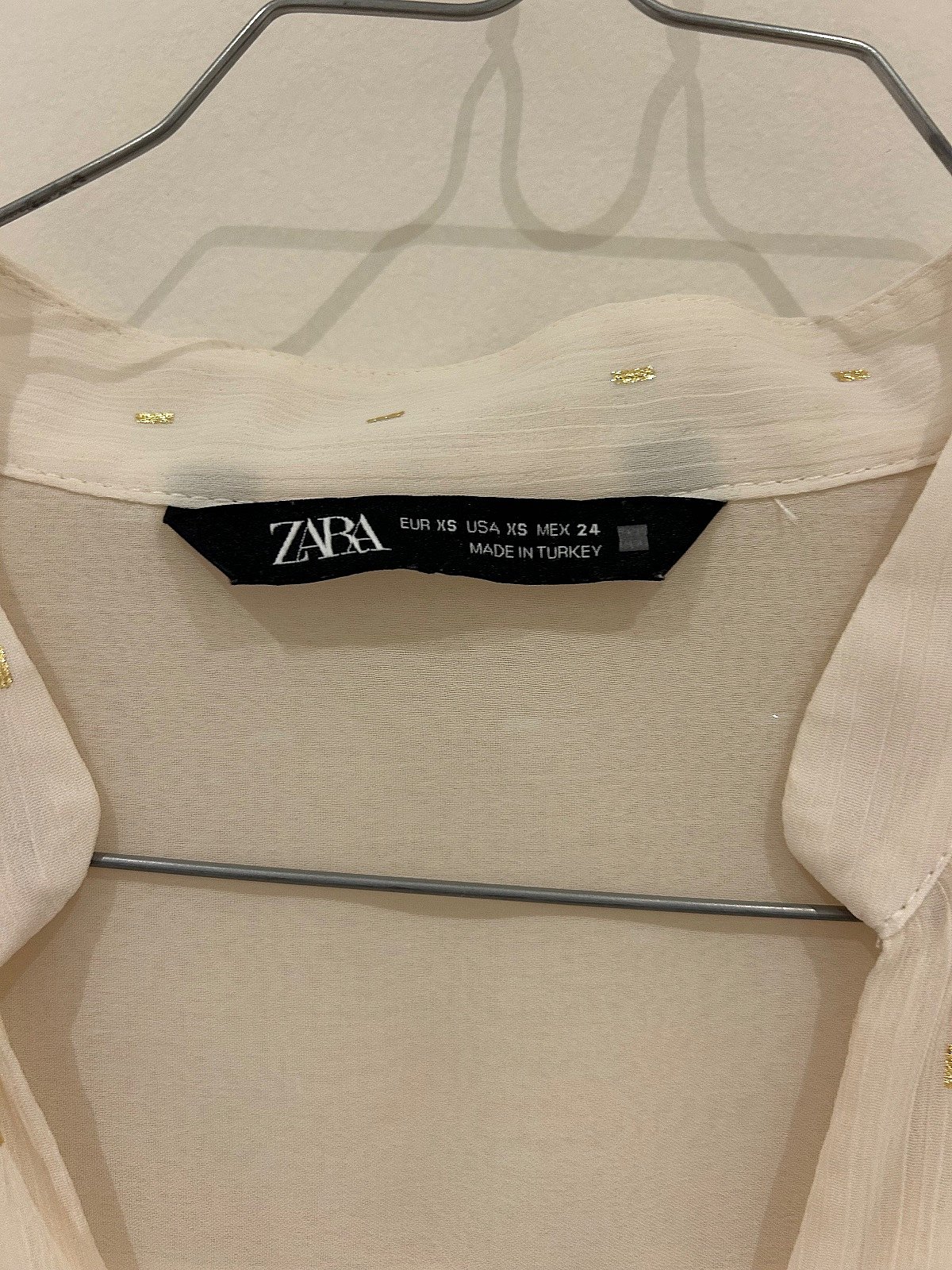Zara Cream metallic detail blouse, photo 3