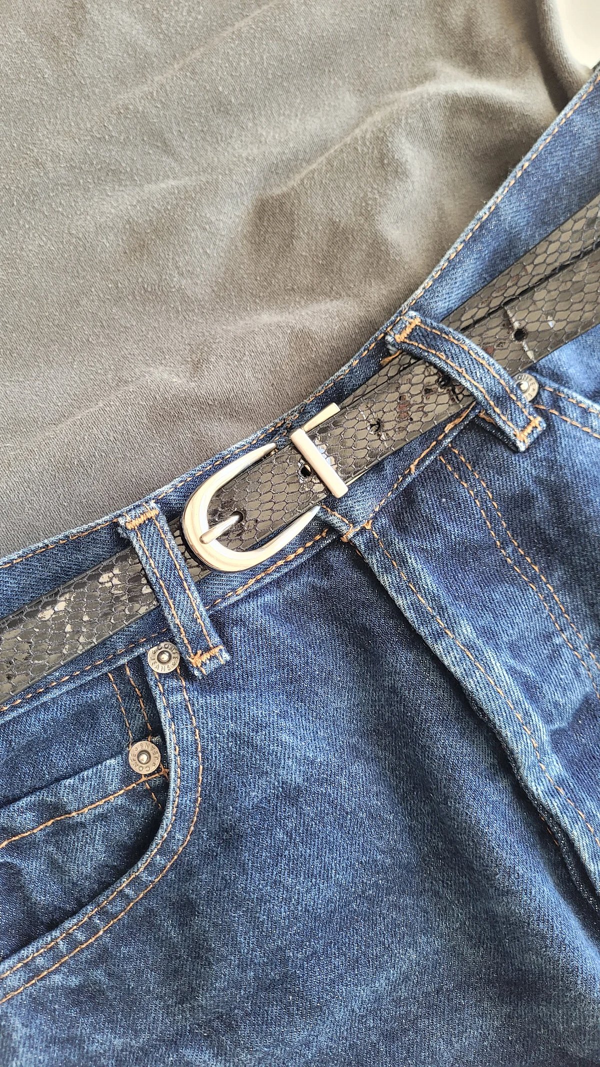 Cintura in pelle effetto serpente, foto 5