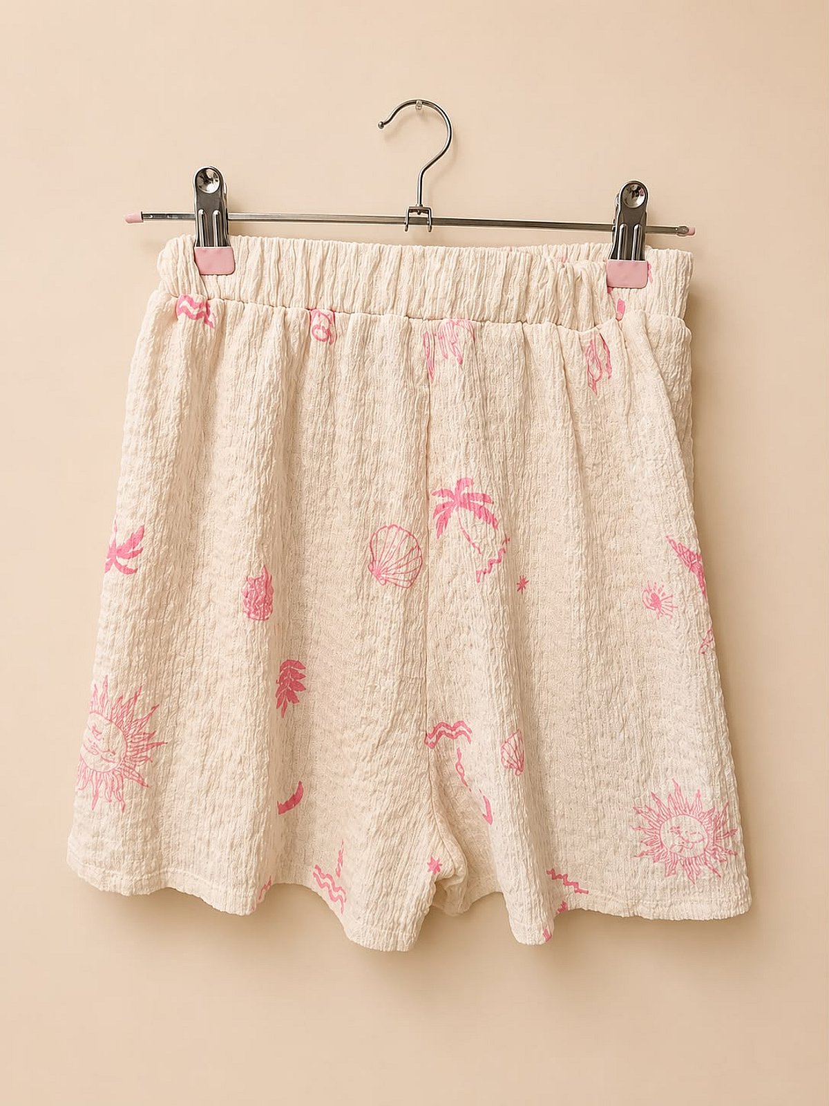 Cream Printed Beach Shorts, photo 2
