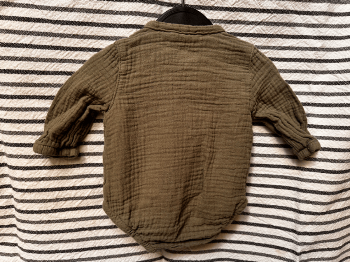 Textured Muslin Wrap Baby Bodysuit, photo 2
