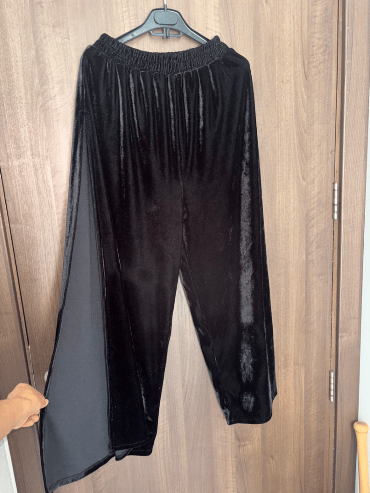 Black Velvet Wide Leg Trousers, photo 2