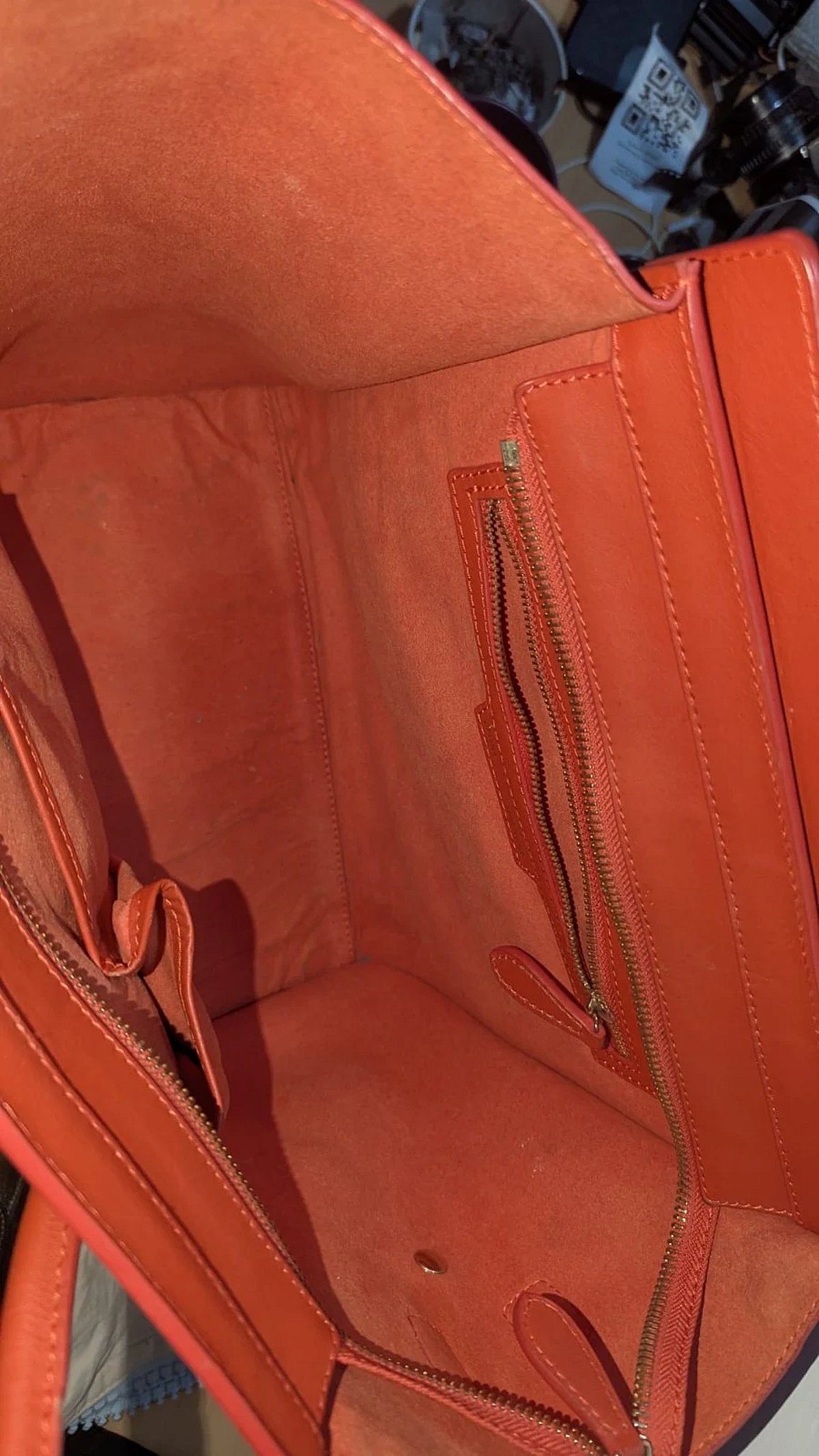 Céline Paris Red Luggage Tote Bag, photo 4