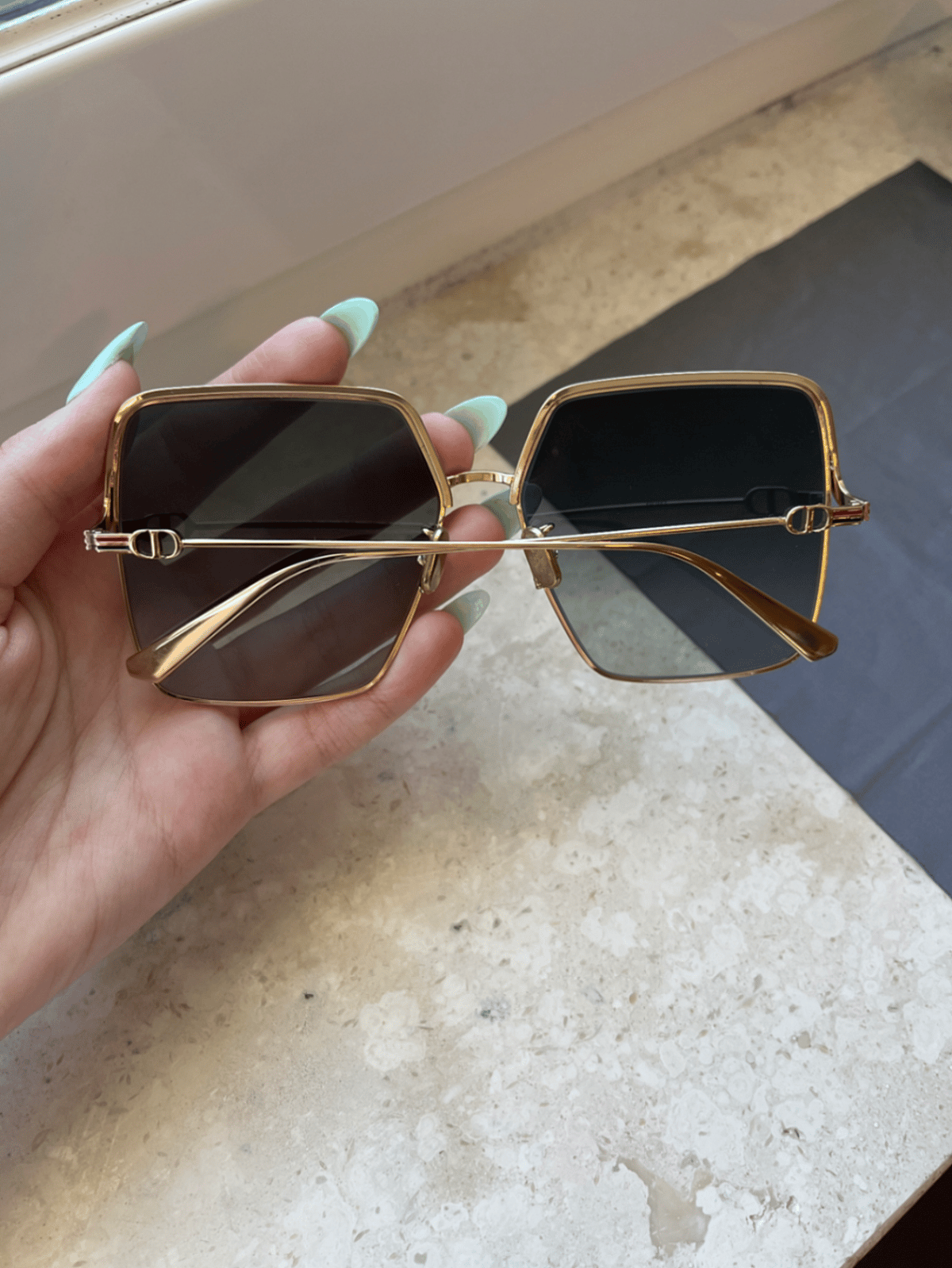 Dior Gold Square Sunglasses, photo 2