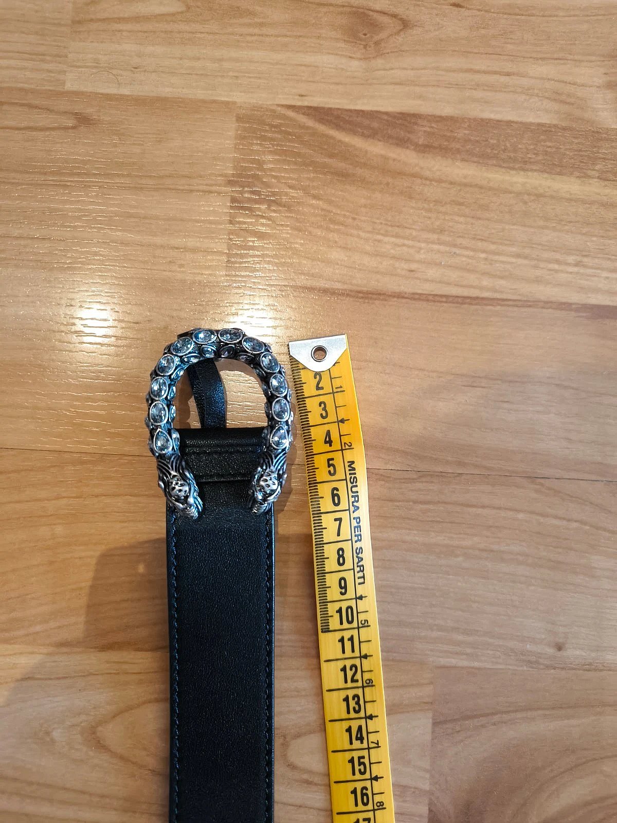 Black embellished metal buckle belt, photo 2
