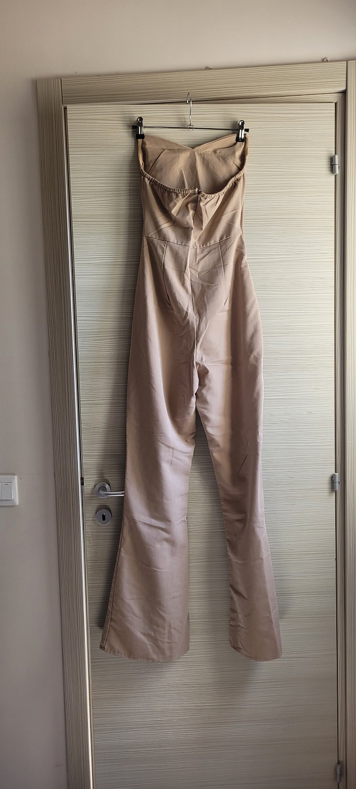 Beige strapless ruched jumpsuit, photo 2