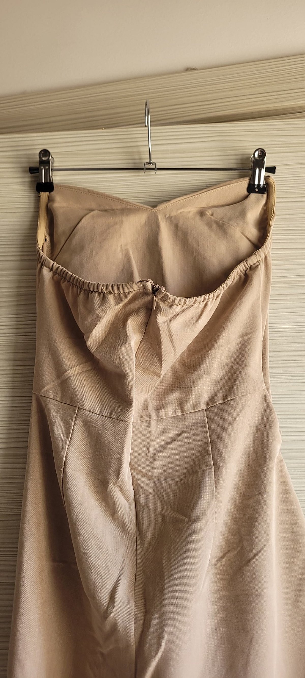 Beige strapless ruched jumpsuit, photo 3