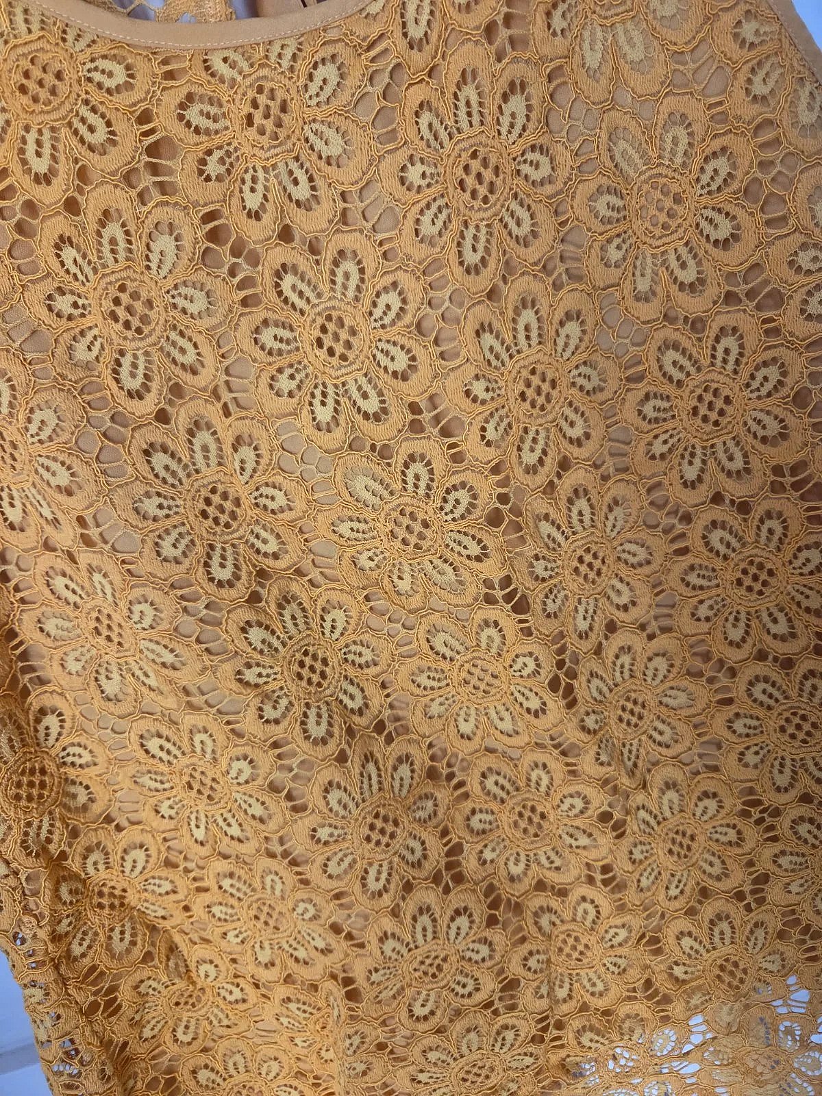 Yellow floral lace sleeveless top, photo 5