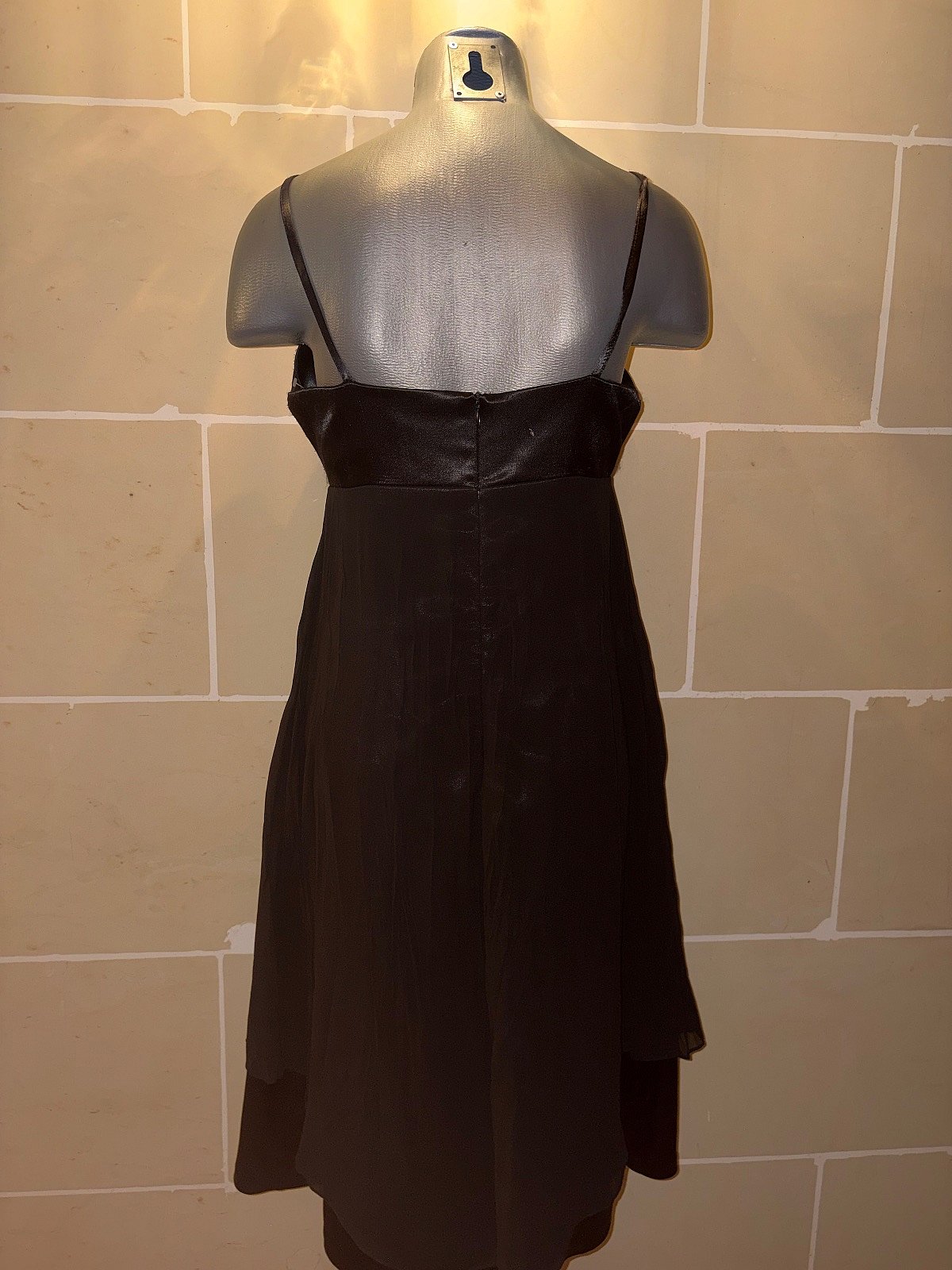 Fancy Black Satin Dress EU42, photo 4