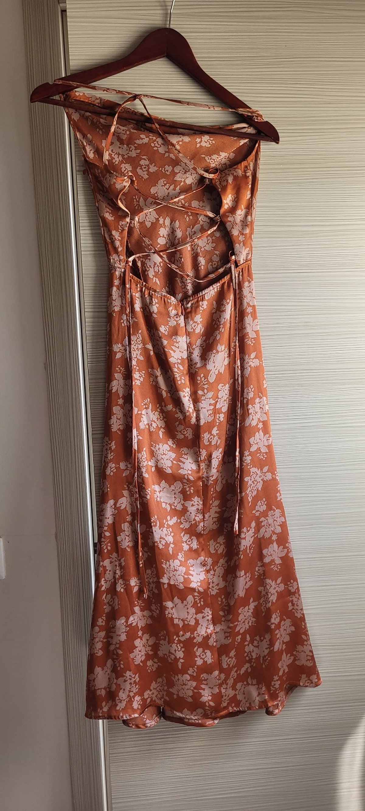 Floral Satin Lace-Up Dress, photo 2
