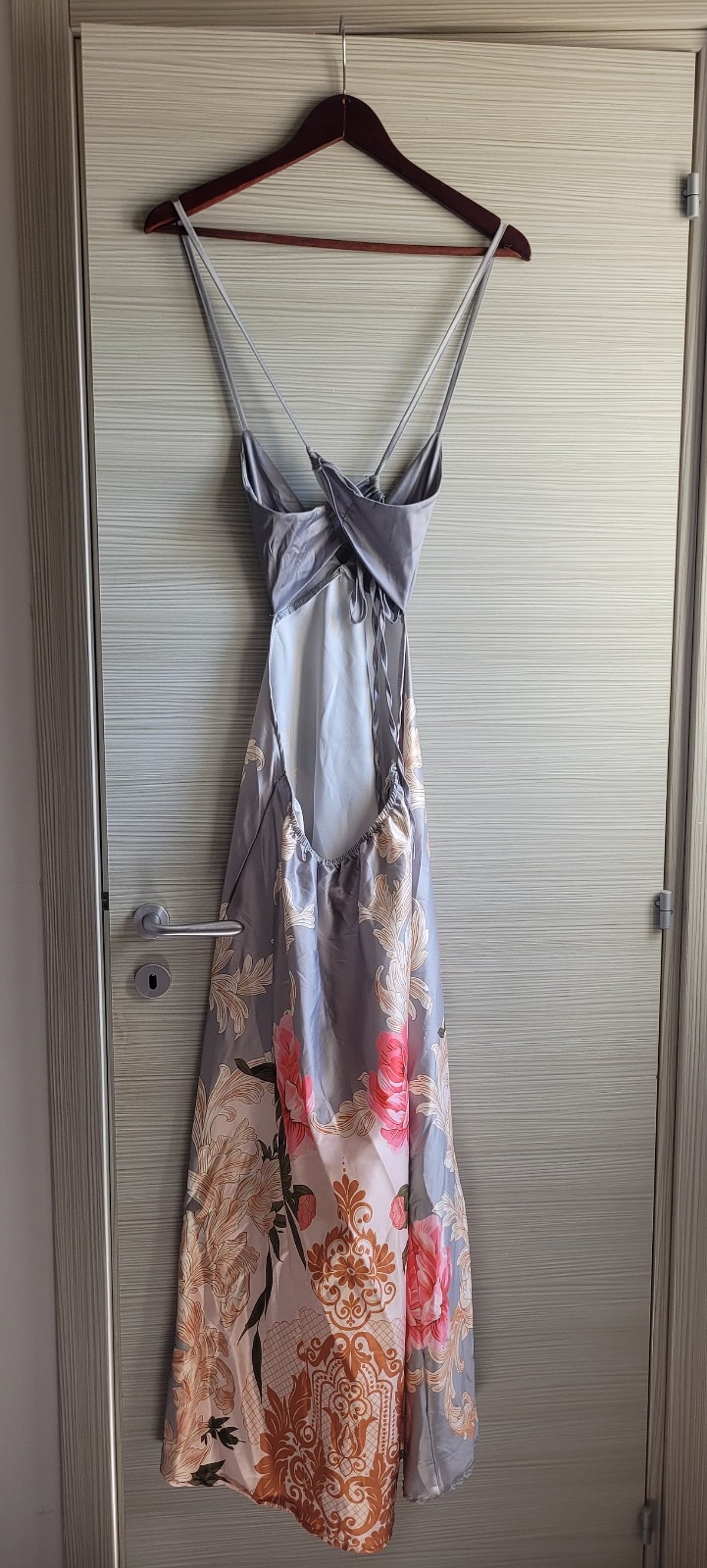 Floral satin maxi dress, photo 2