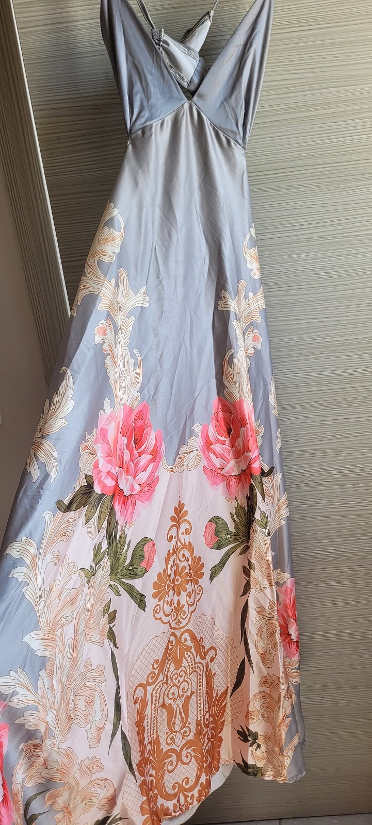 Floral satin maxi dress, photo 3