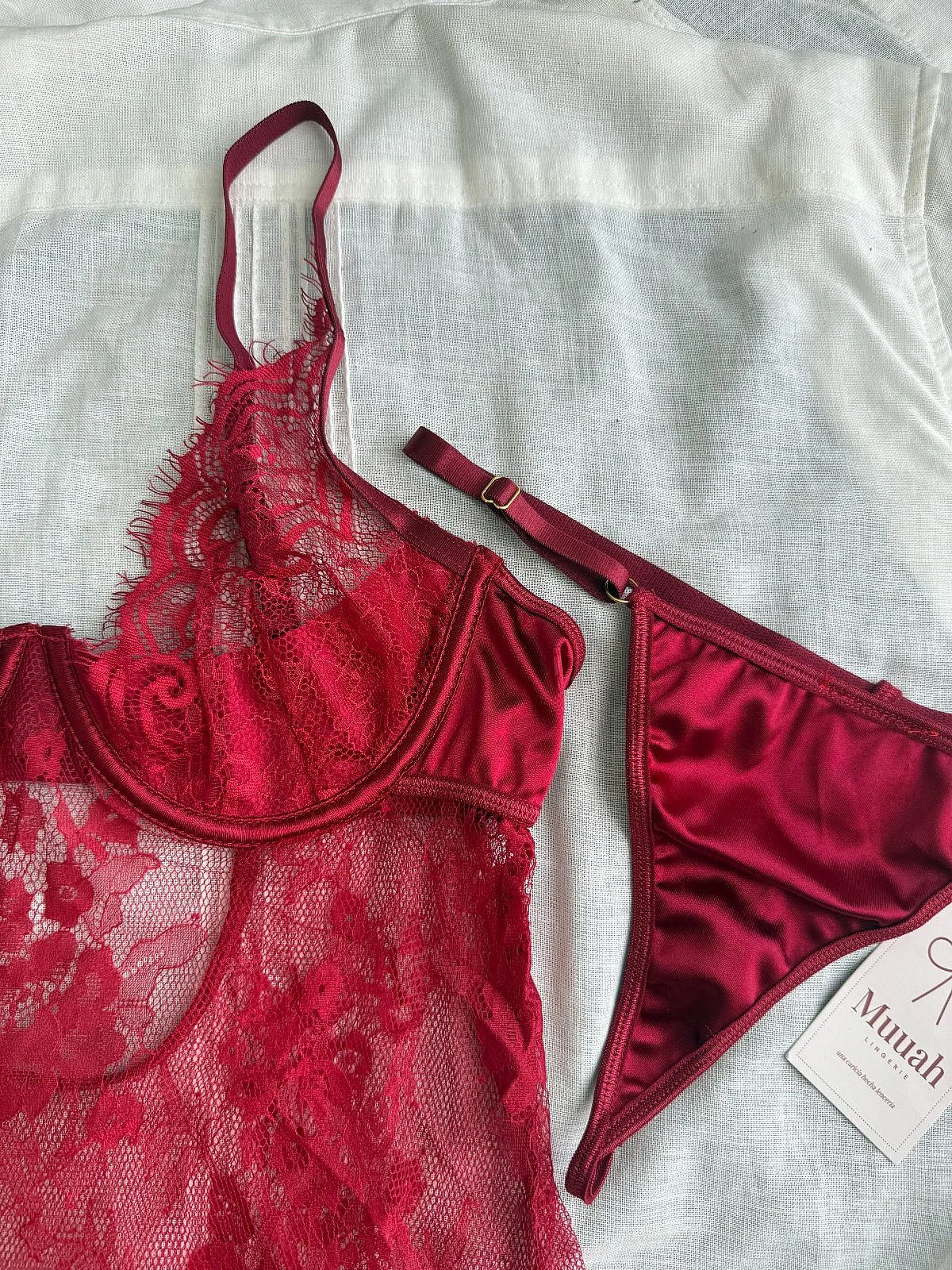 Lingerie Set Lushia Silhouette Wine, photo 4