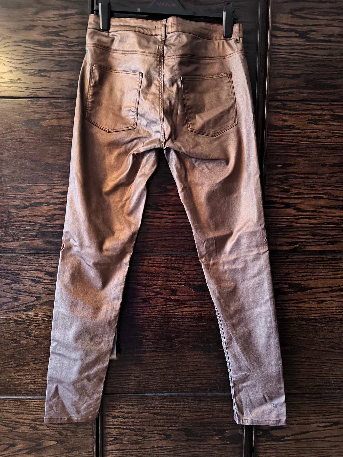 Metallic bronze skinny trousers, photo 2