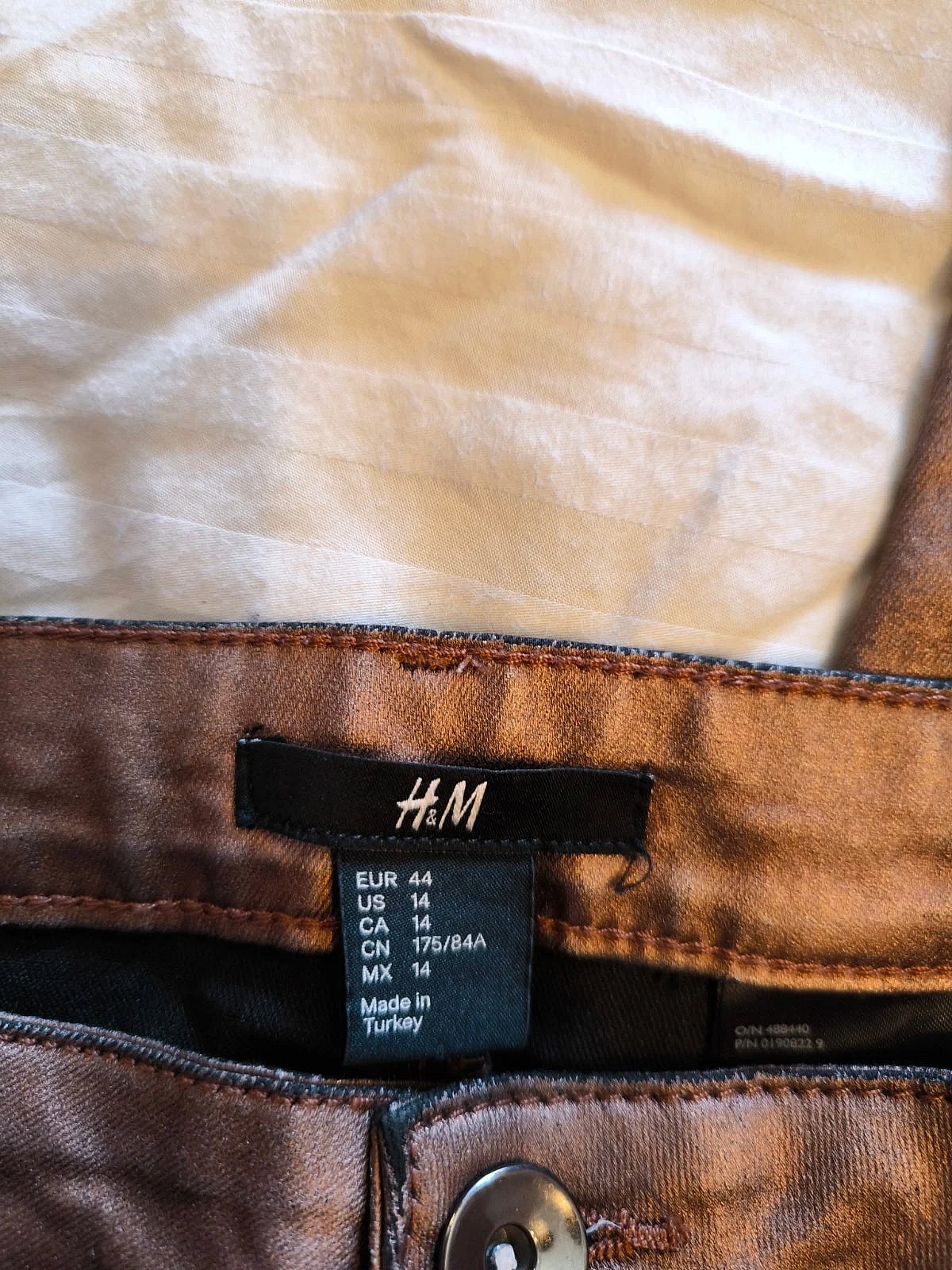 Metallic bronze skinny trousers, photo 3