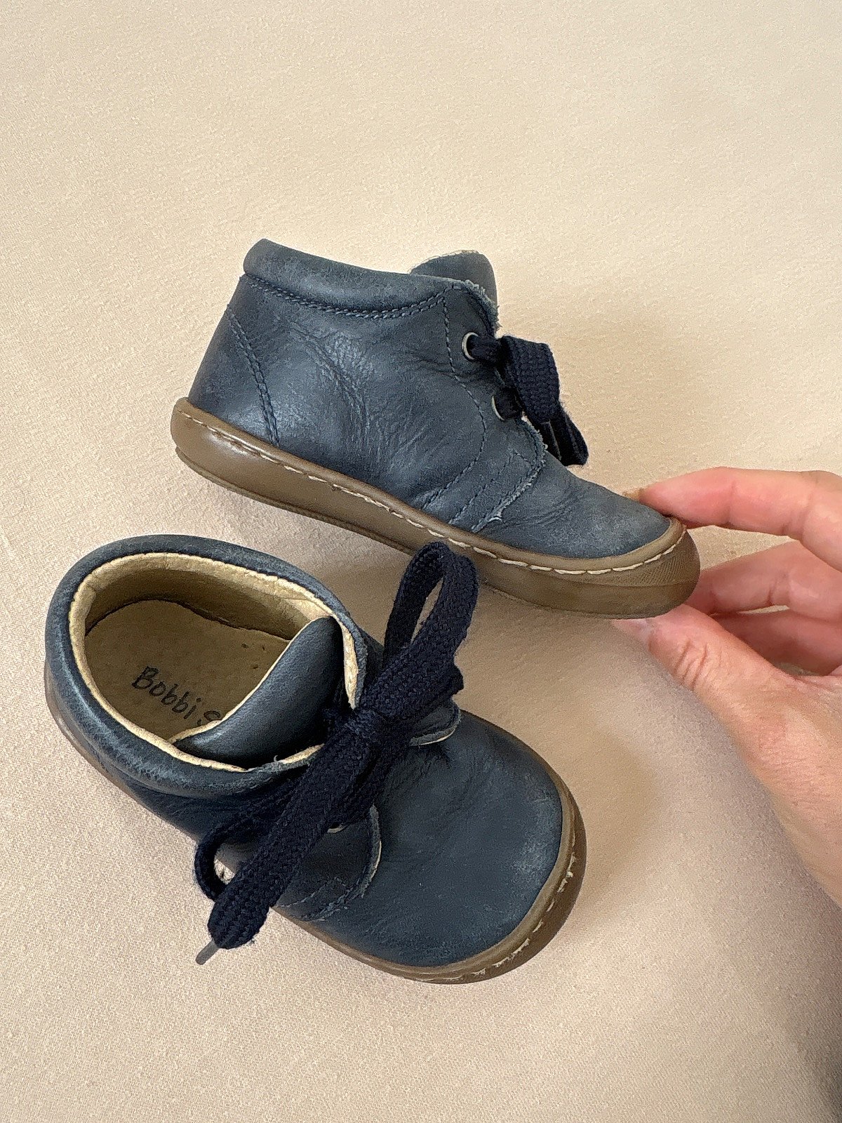 Bobbi Shoes Navy Leather baby size 21, photo 3