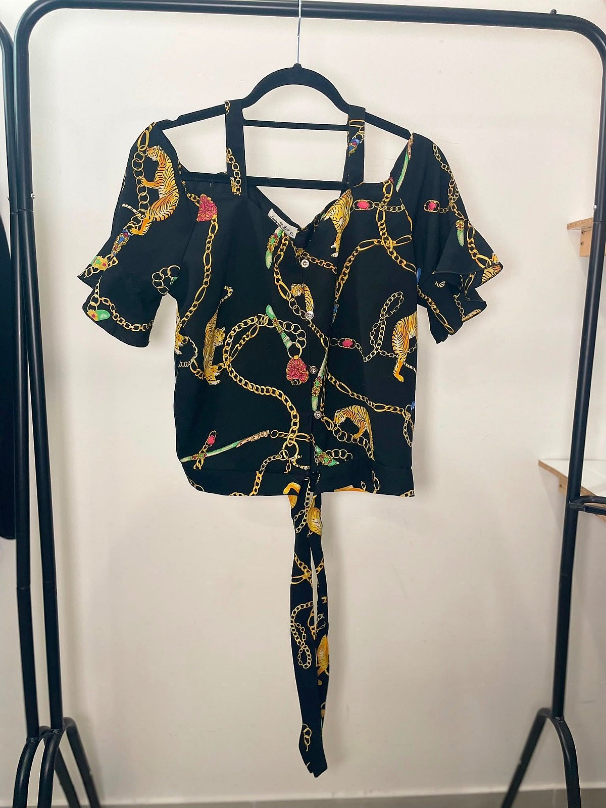 Black Chain Print Blouse, photo 4