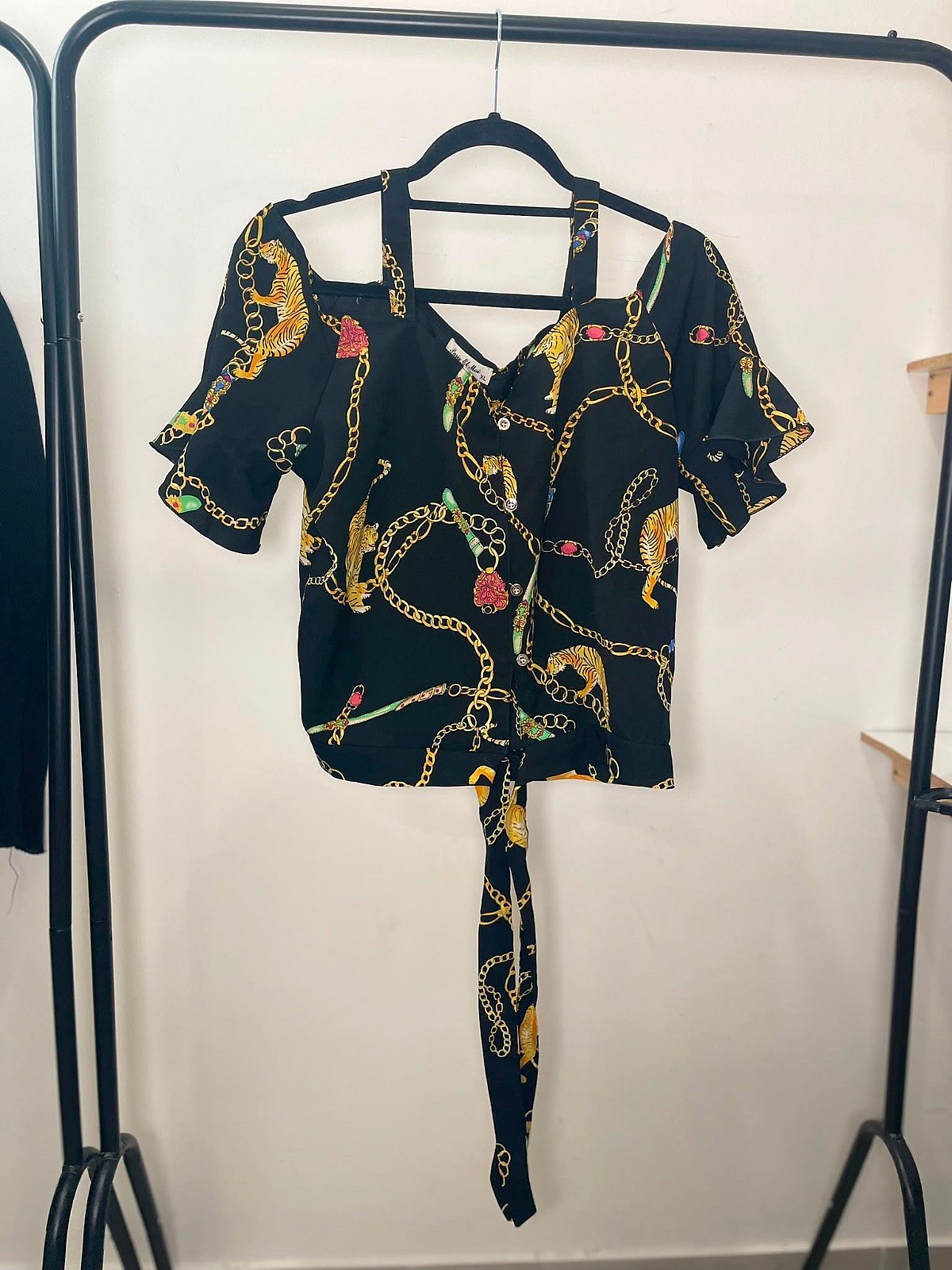 Black Chain Print Blouse, photo 5