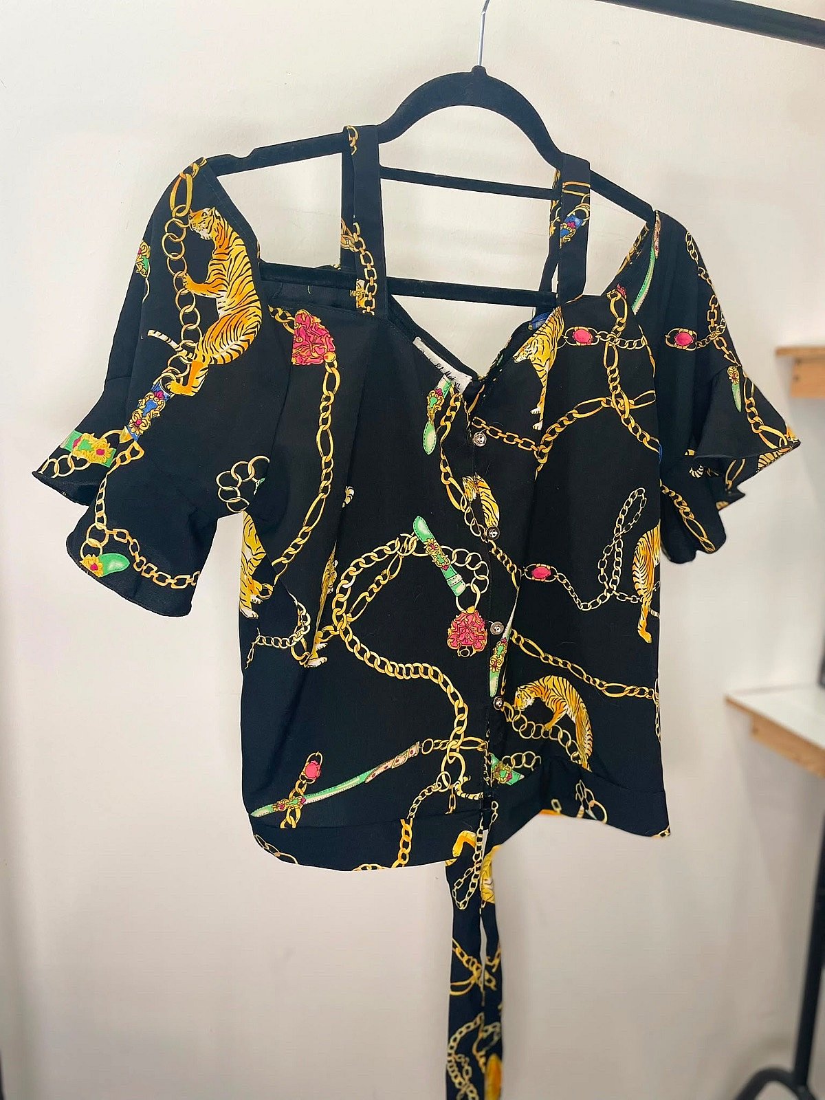 Black Chain Print Blouse, photo 3