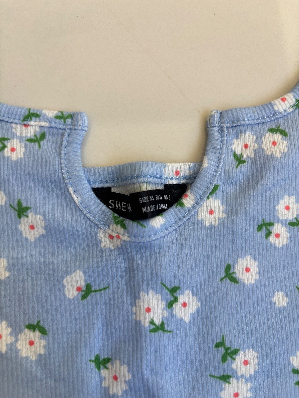 Blue Floral Ribbed Tank, photo 3